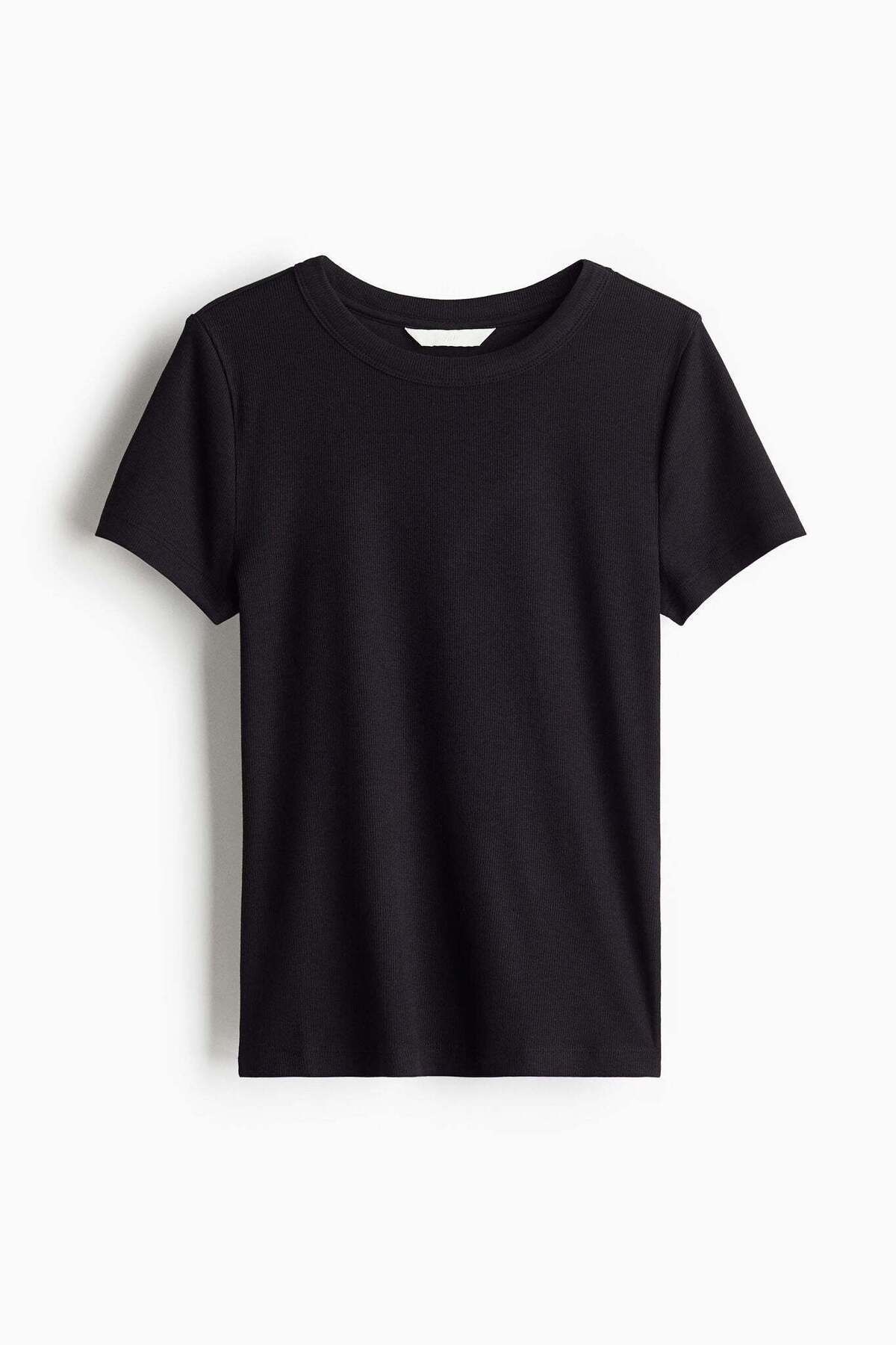 H&M-Ribbed modal-blend T-shirt 5