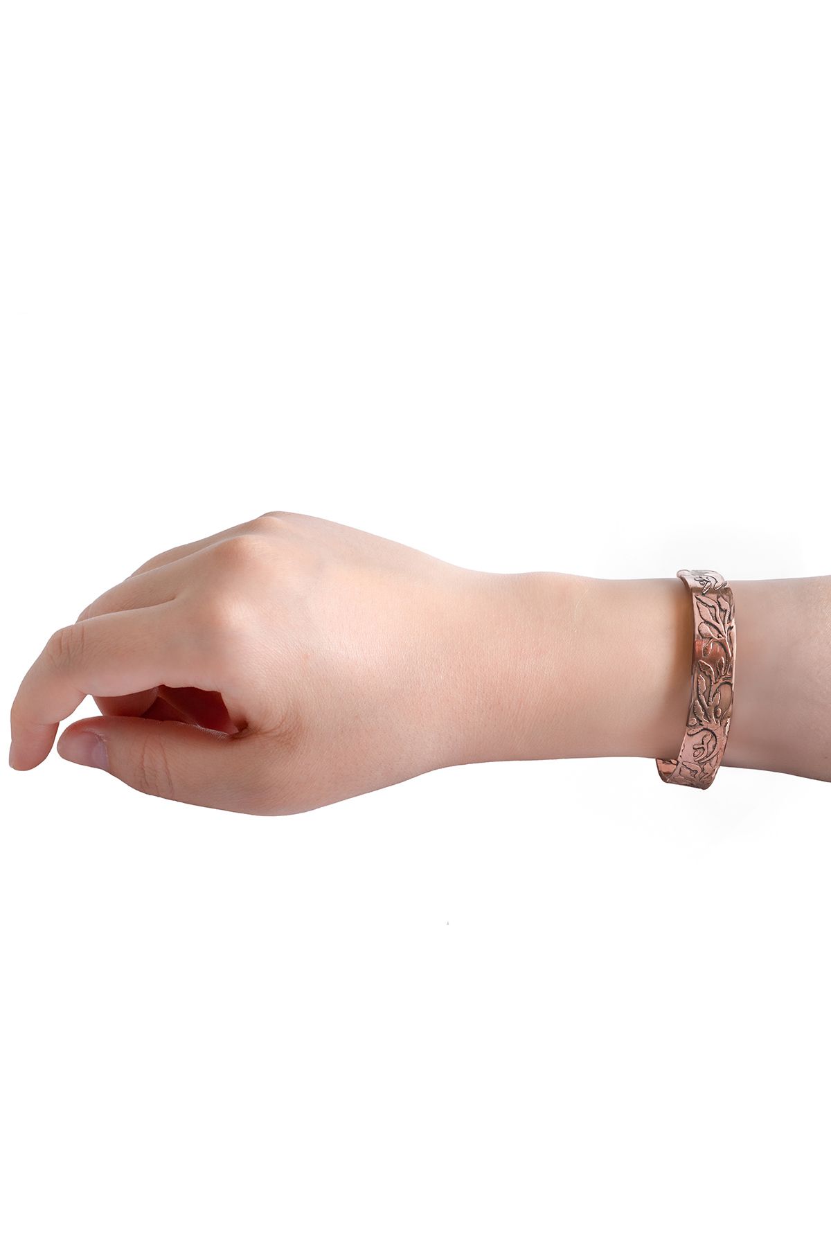 Zeynep Büyükbay-Adjustable Patterned Elegant Copper Bracelet 1