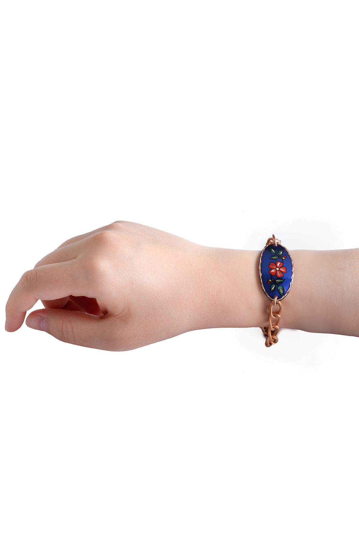 Zeynep Büyükbay-Copper Imprint Blue Bracelet 1