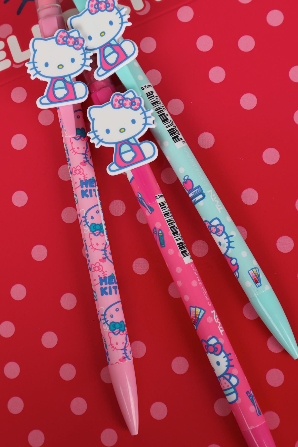Hello Kitty-New Season Hello Kitty Licensed 2D Figured Versatil Tip Pen 0.7 mm - 3 Pieces 3