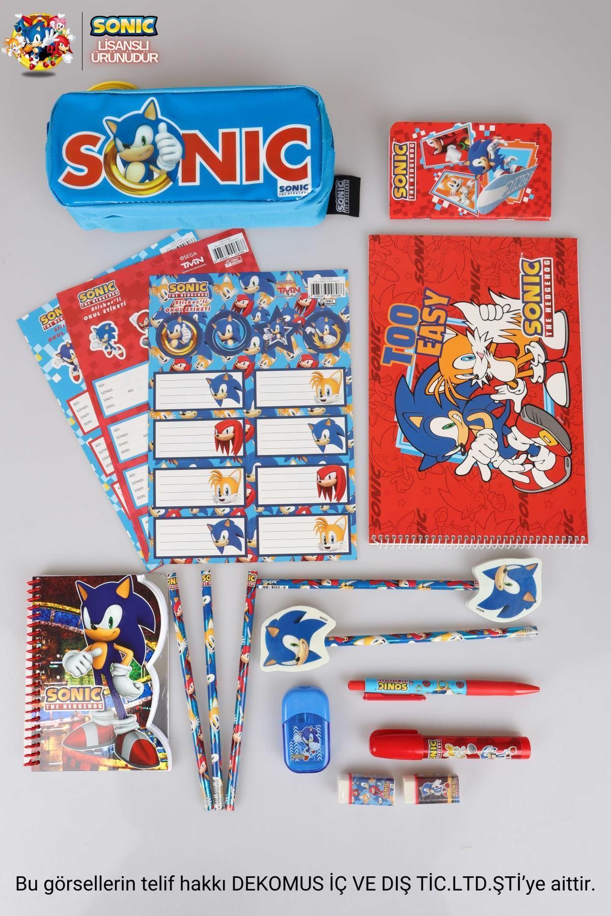 Sonic-19 Piece Licensed Stationery Set - Pen Bag Included 1