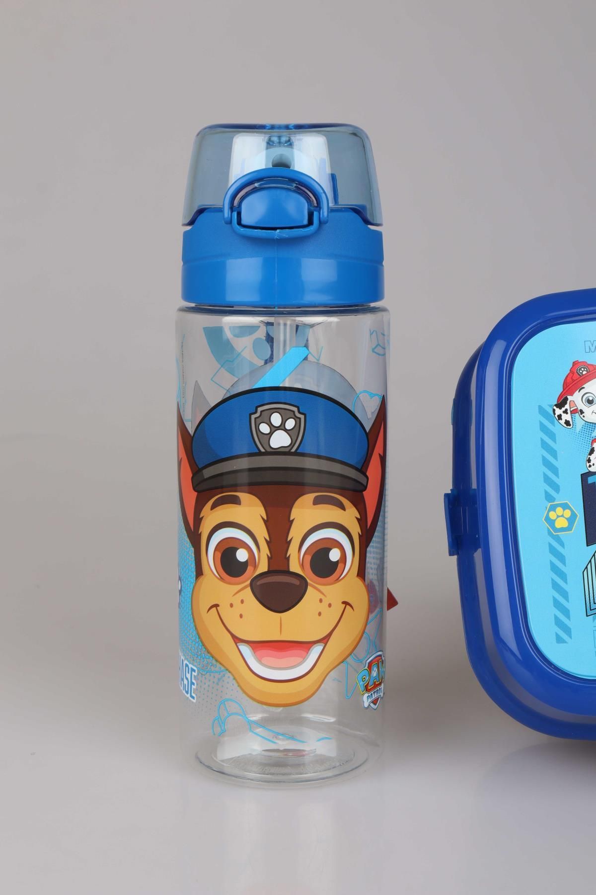 PAW PATROL-مجموعة قارورة تريتان من باو باترول سعة 500 مل وصندوق تغذية مزدوج الطبقة - مرخصة من DEKOMUS 3