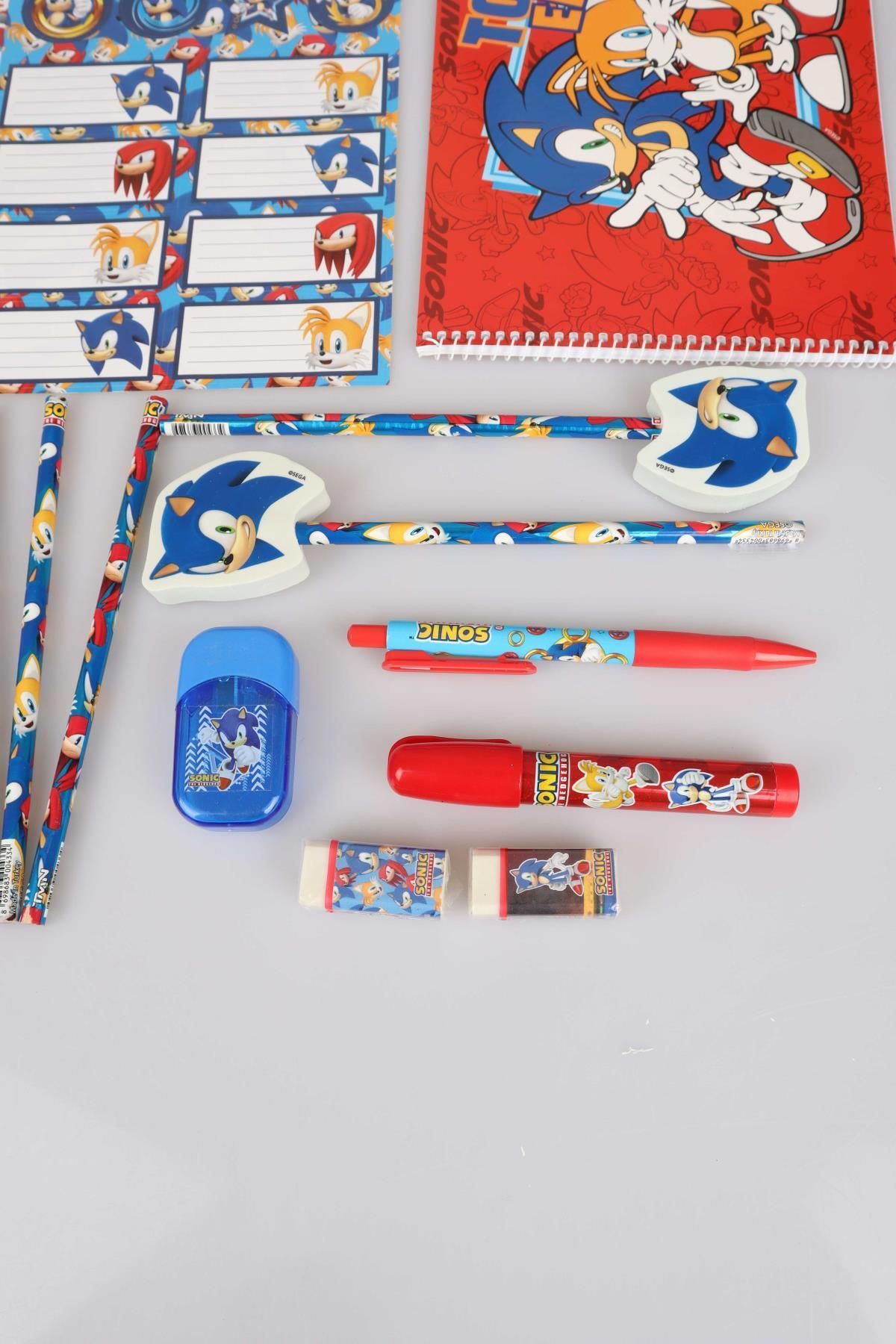 Sonic-19 Piece Licensed Stationery Set - Pen Bag Included 2