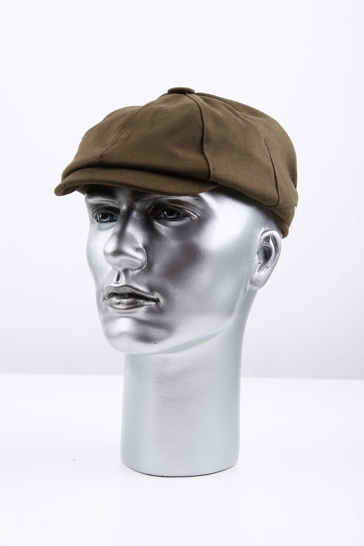  کلاه بیسبال مردانه پشمی ساده خاکی سبز KST81