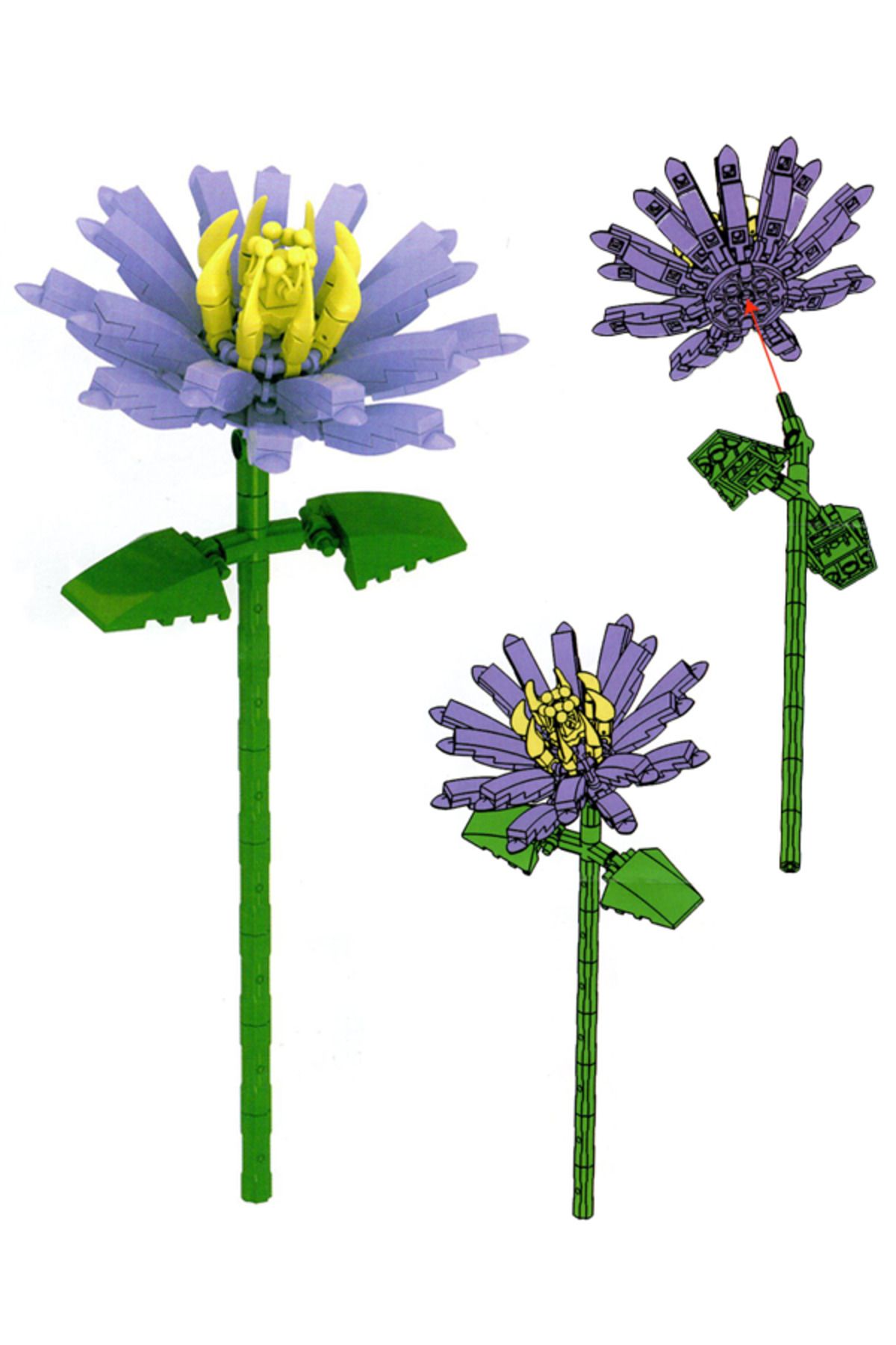 CToys-Mini Block Chrysanthemum - Flower Arrangement 2