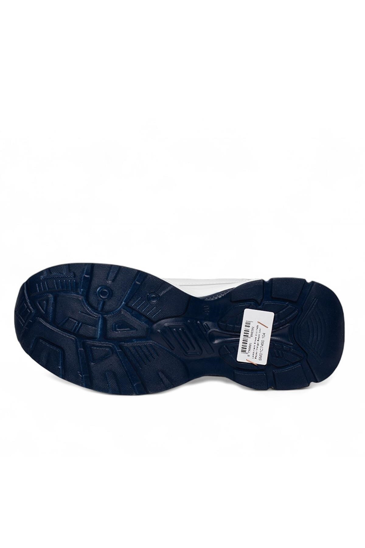Beyaz/lacivert 7450 Kışlık Suni Deri Unisex Spor Günlük Ayakkabı Sneaker — سفید SF-0211115841 — تصویر 5 از 5