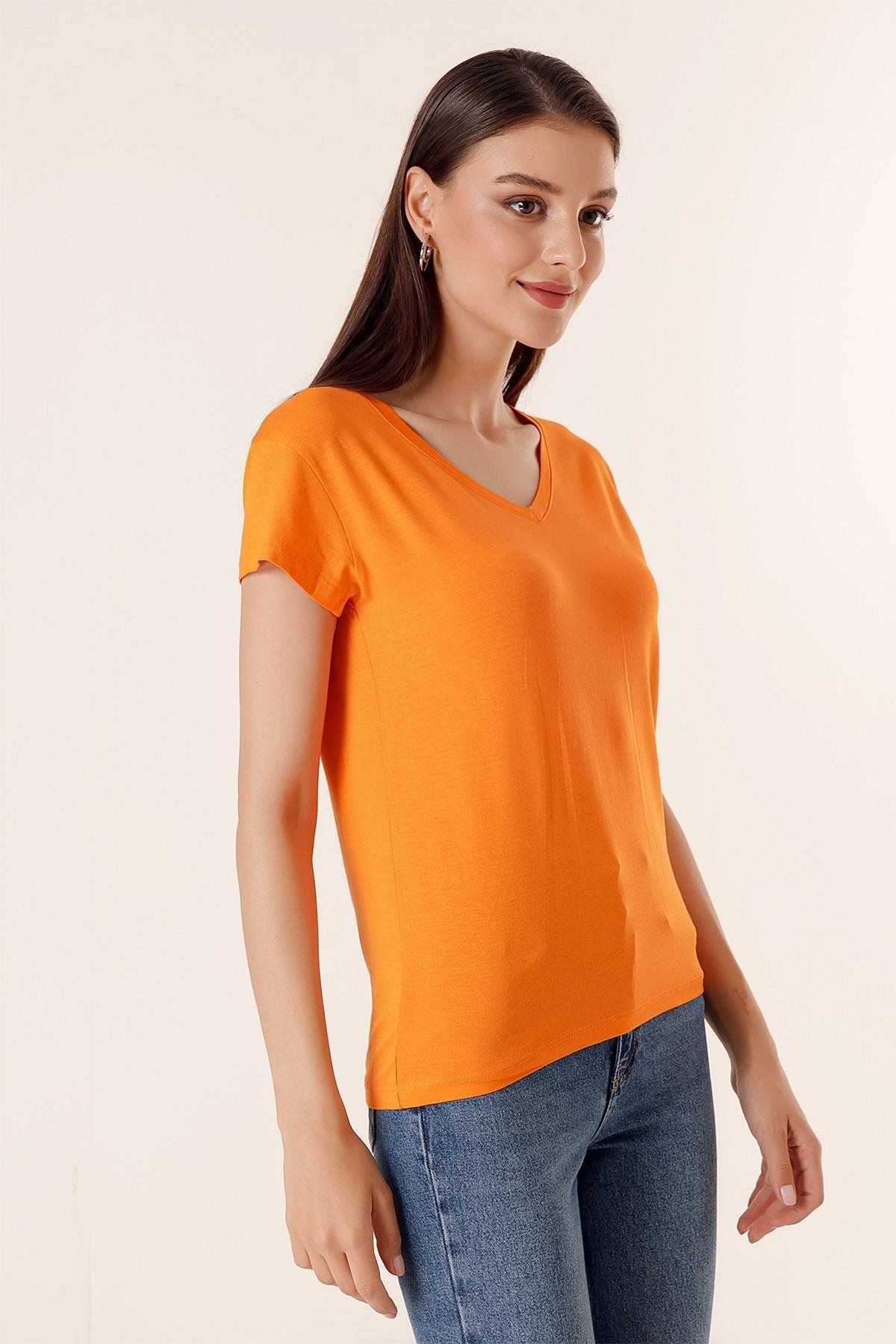 By Saygı-V-Neck Round Viscose Blouse 3