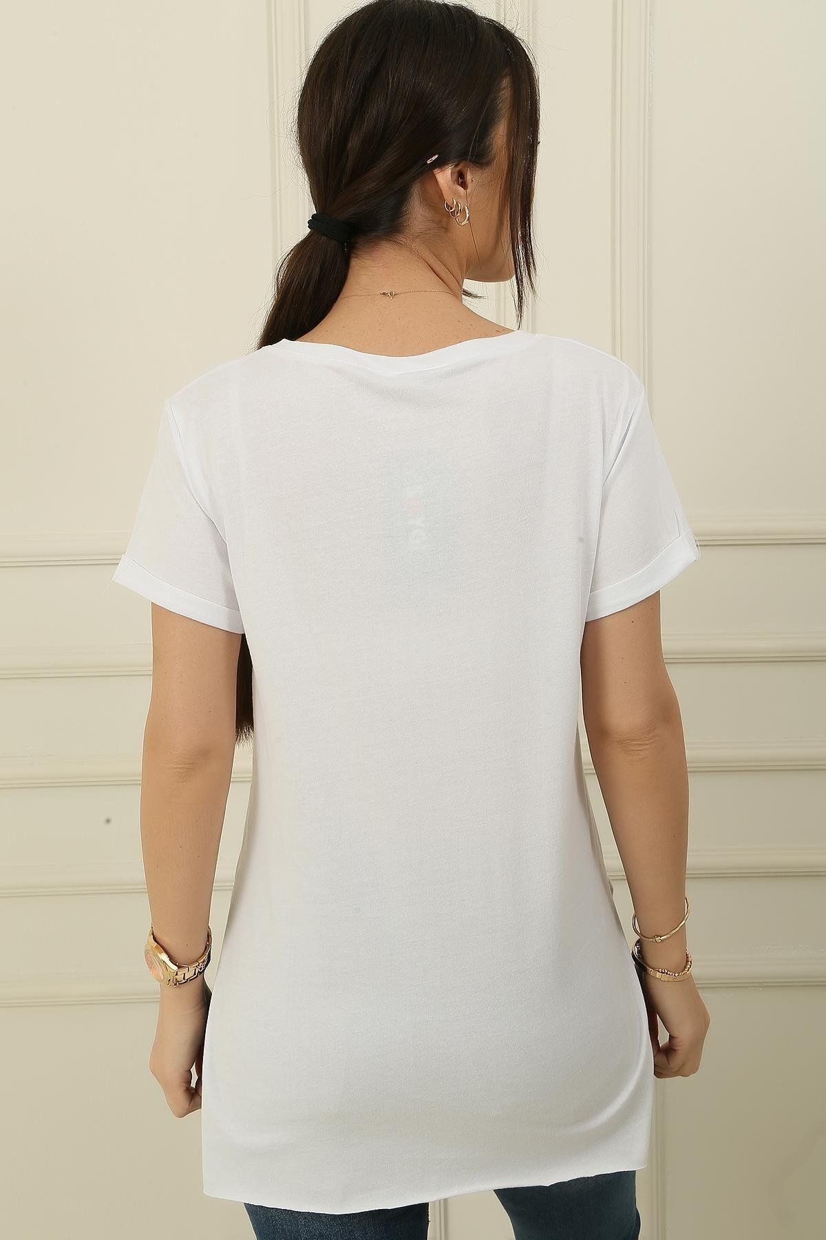 By Saygı-Single Jersey V-Neck Blouse 4