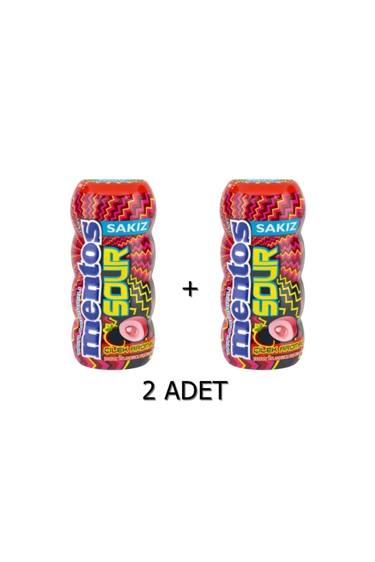 Mentos Sour Çilek Aromalı Şekersiz-Tatlandırıcılı Ekşi Draje Sakız 30g (2 ADET)