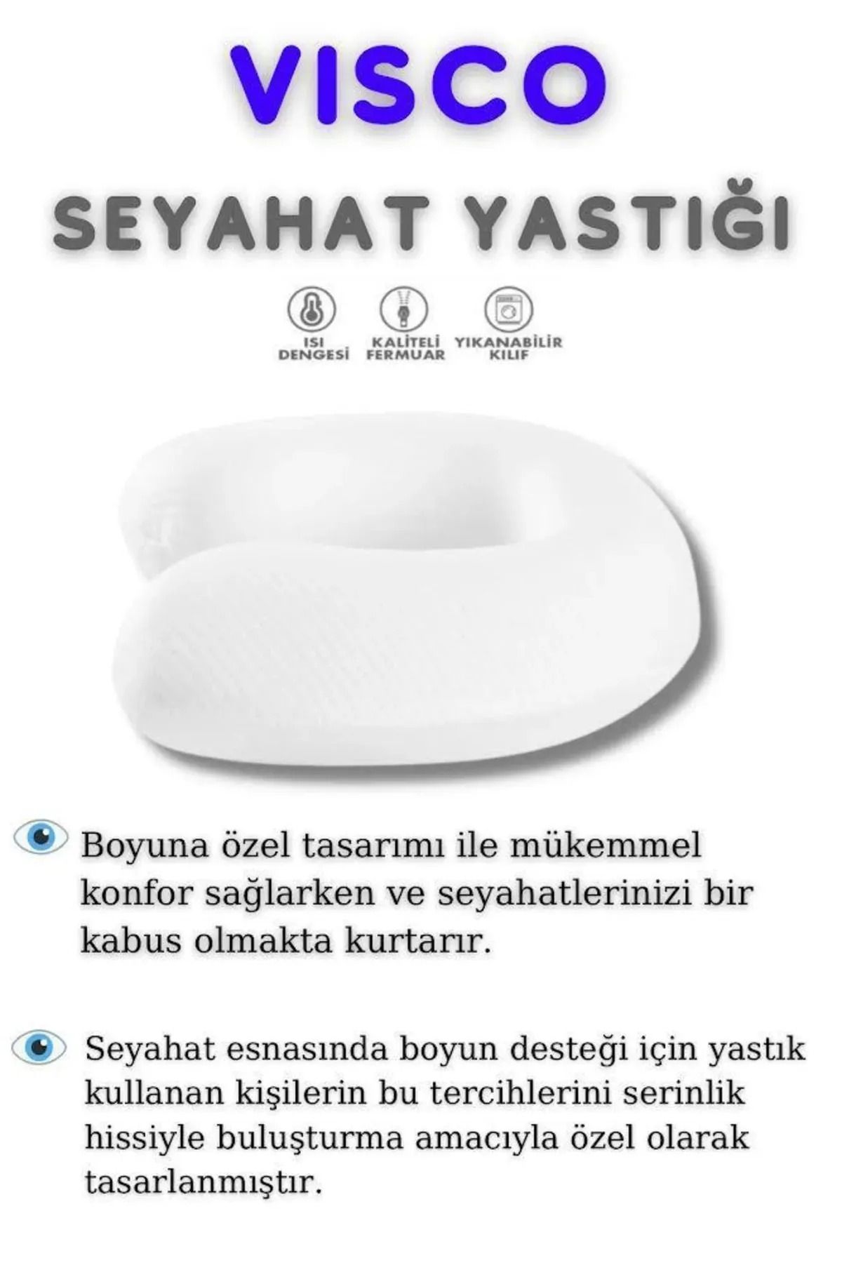 teknotrust Yumuşak ortopedik boyun yastığı, seyahat ve araç kullanımı için rahat konfor sağlar
