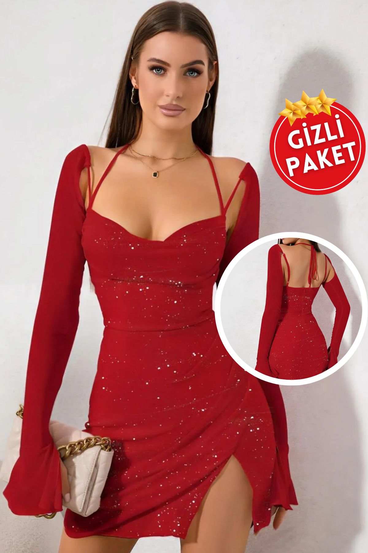 elle porte le dos sans manches rouge le bal de fin dannée la robe sexy des fiançailles la mini fiancée