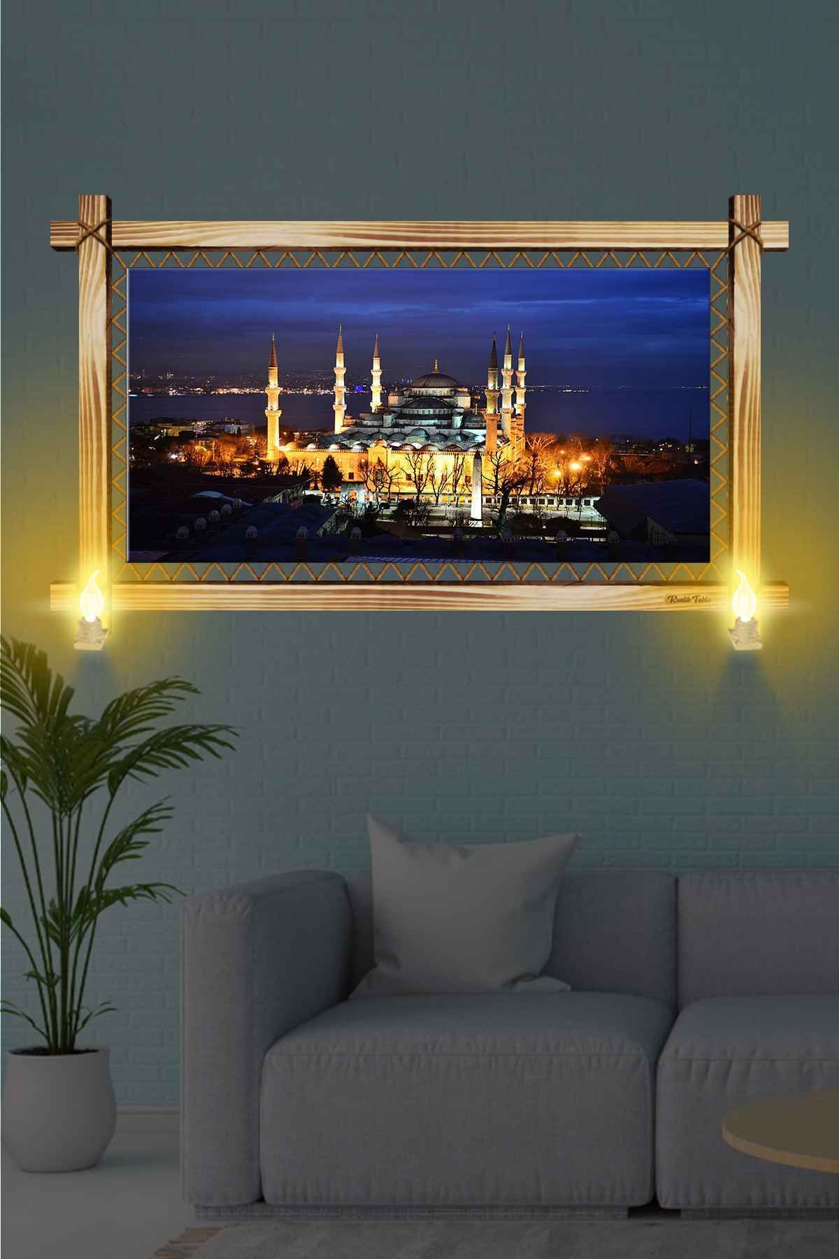 First Date İSTANBUL CAMİİ RUSTİK LAMBALI TABLO