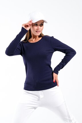 Signature Style 724104_Kadın Uzun Kollu Basic Bisiklet Yaka Body Shirt - %100...