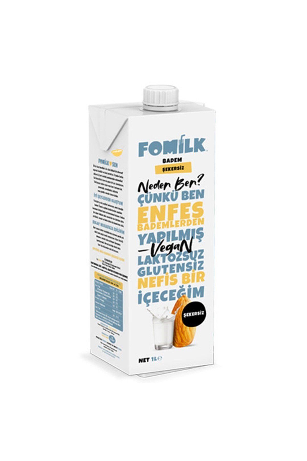 Fomilk Şekersiz Badem Sütü 1lt