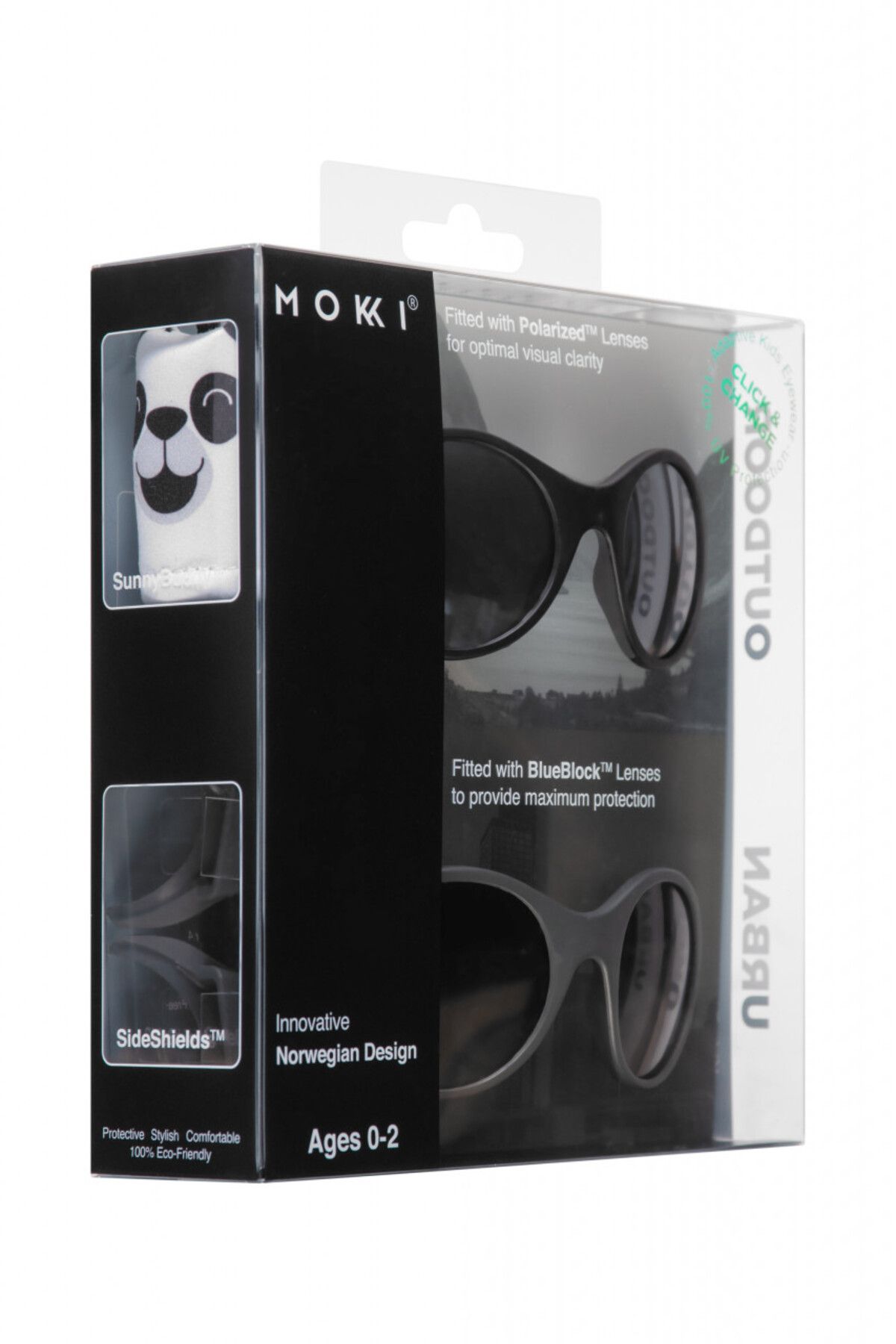 OEM-MOKKI Click & Change Kindersonnenbrille, UV-Schutz, Schwarz, 0-2 Jahre, 2er-Set 3