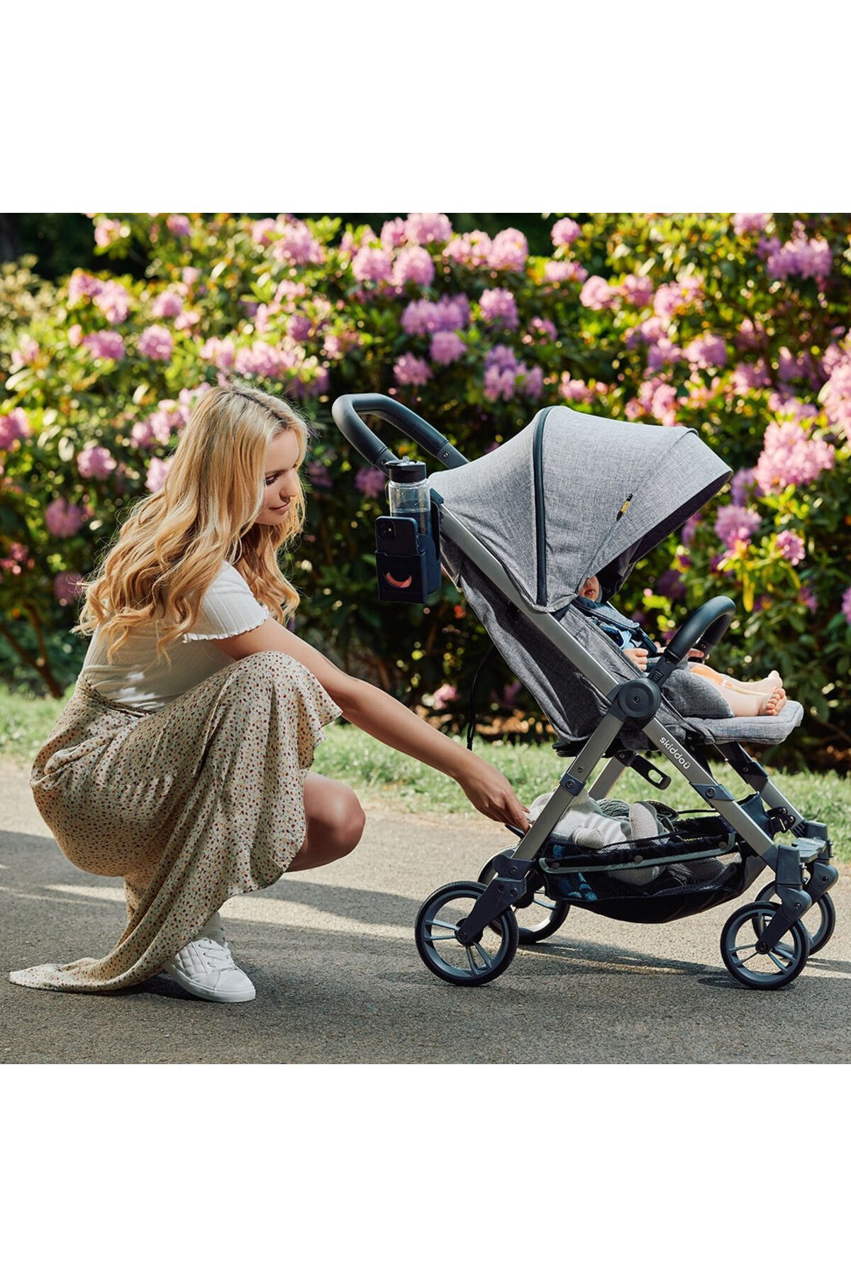 OEM-Carucior sport pliabil Skiddou Mell Normandic dream, ultracompact pentru calatorii, Gri deschis 3