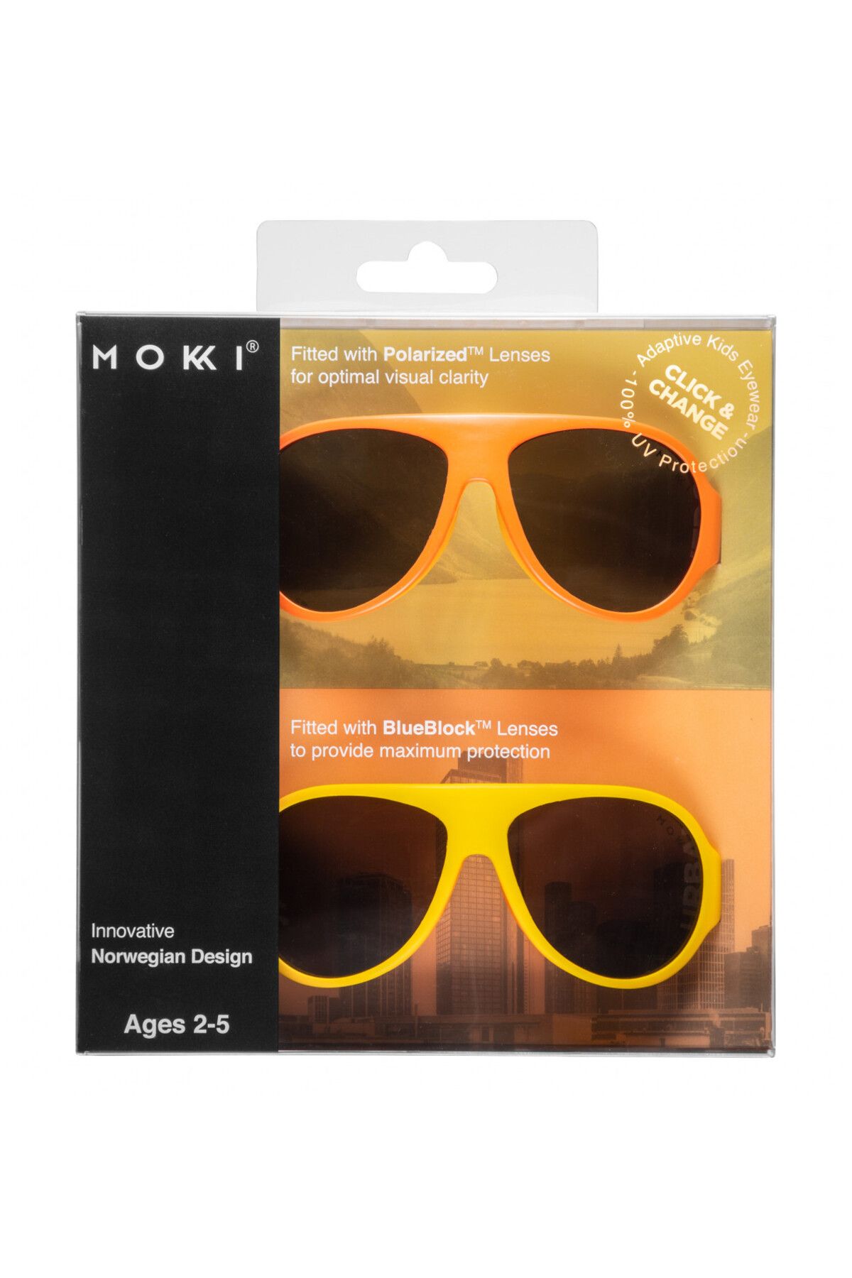 OEM-MOKKI Click & Change Kindersonnenbrille, UV-Schutz, gelb, 2-5 Jahre, 2er-Set 4
