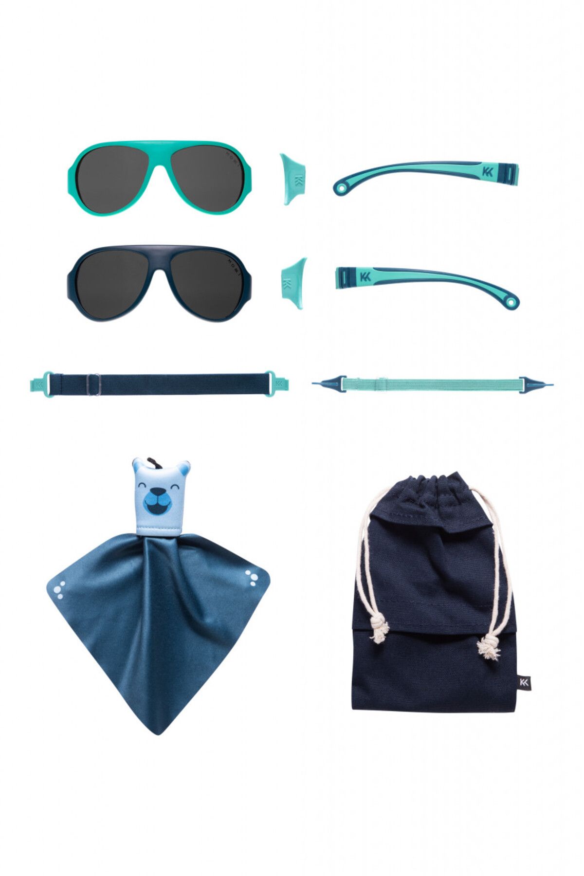 OEM-MOKKI Click & Change Kindersonnenbrille, UV-Schutz, blau, 2-5 Jahre, 2er-Set 1