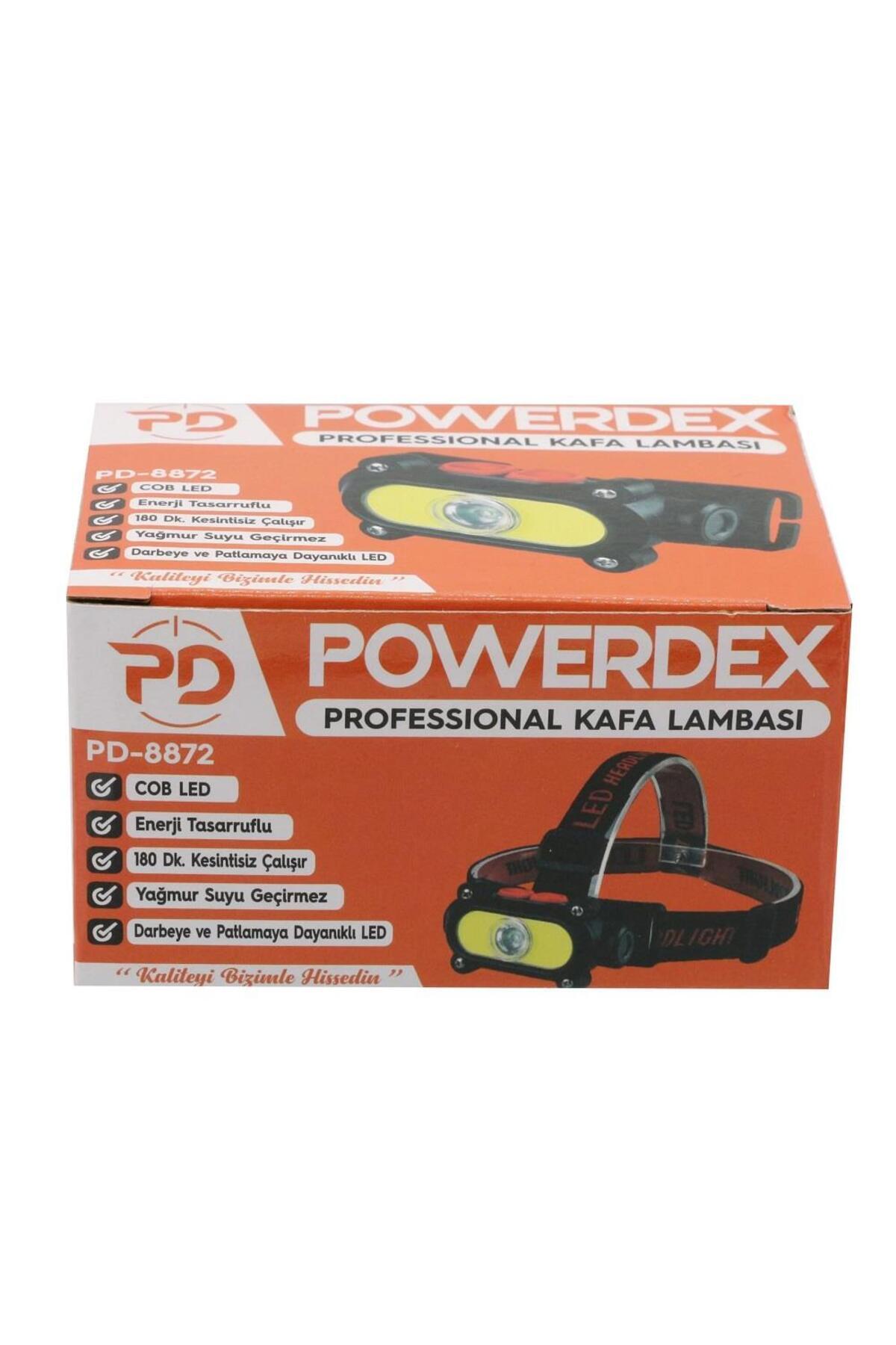 powerdex Yağmur Suyu Geçirmez Profesyonel Cob Led'li Kafa Lambası