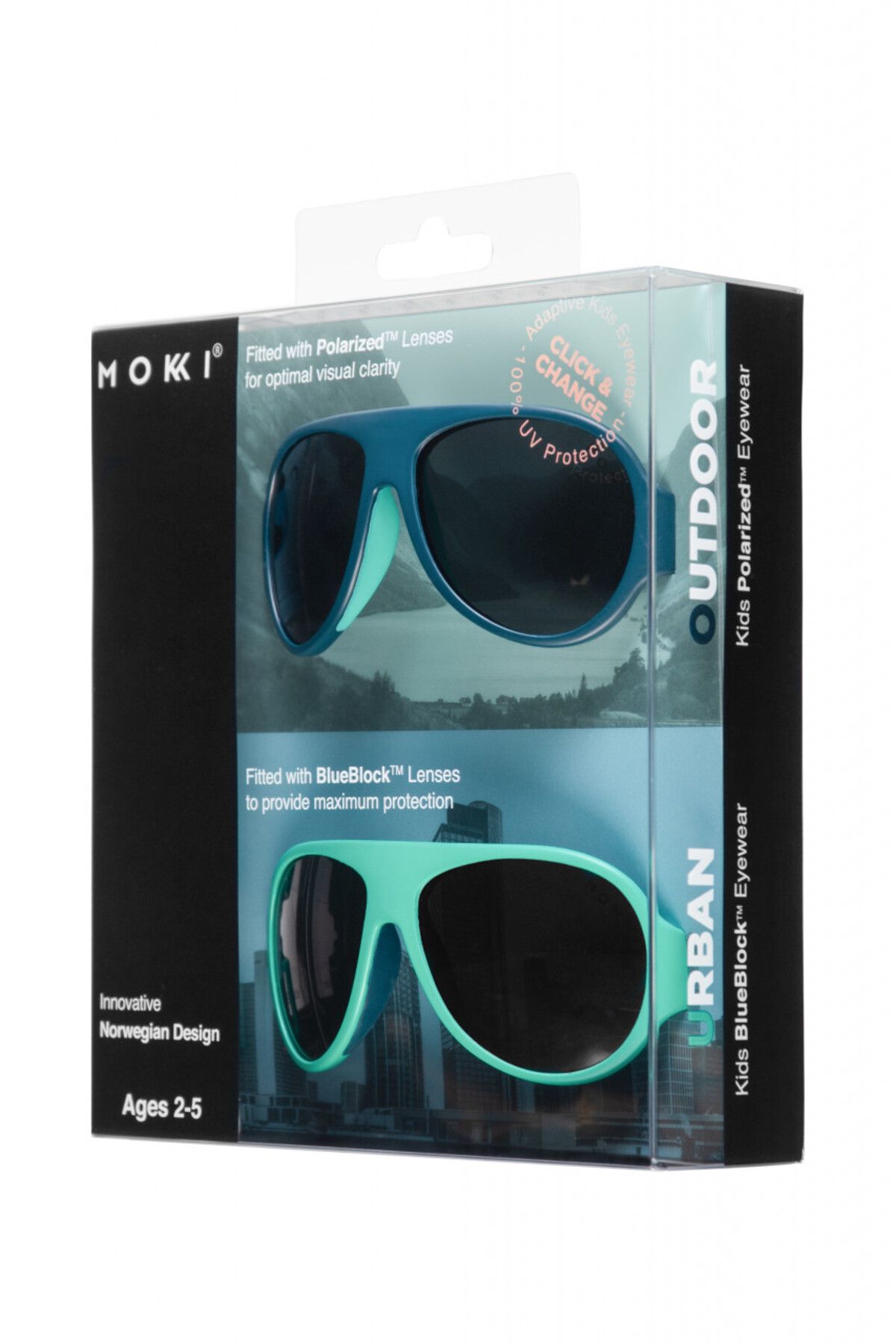 OEM-MOKKI Click & Change Kindersonnenbrille, UV-Schutz, blau, 2-5 Jahre, 2er-Set 2