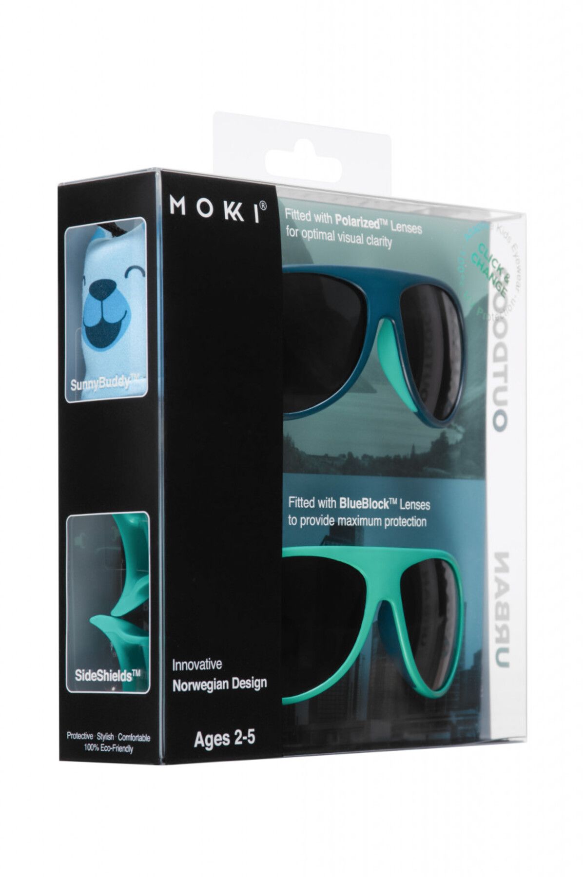 OEM-MOKKI Click & Change Kindersonnenbrille, UV-Schutz, blau, 2-5 Jahre, 2er-Set 4