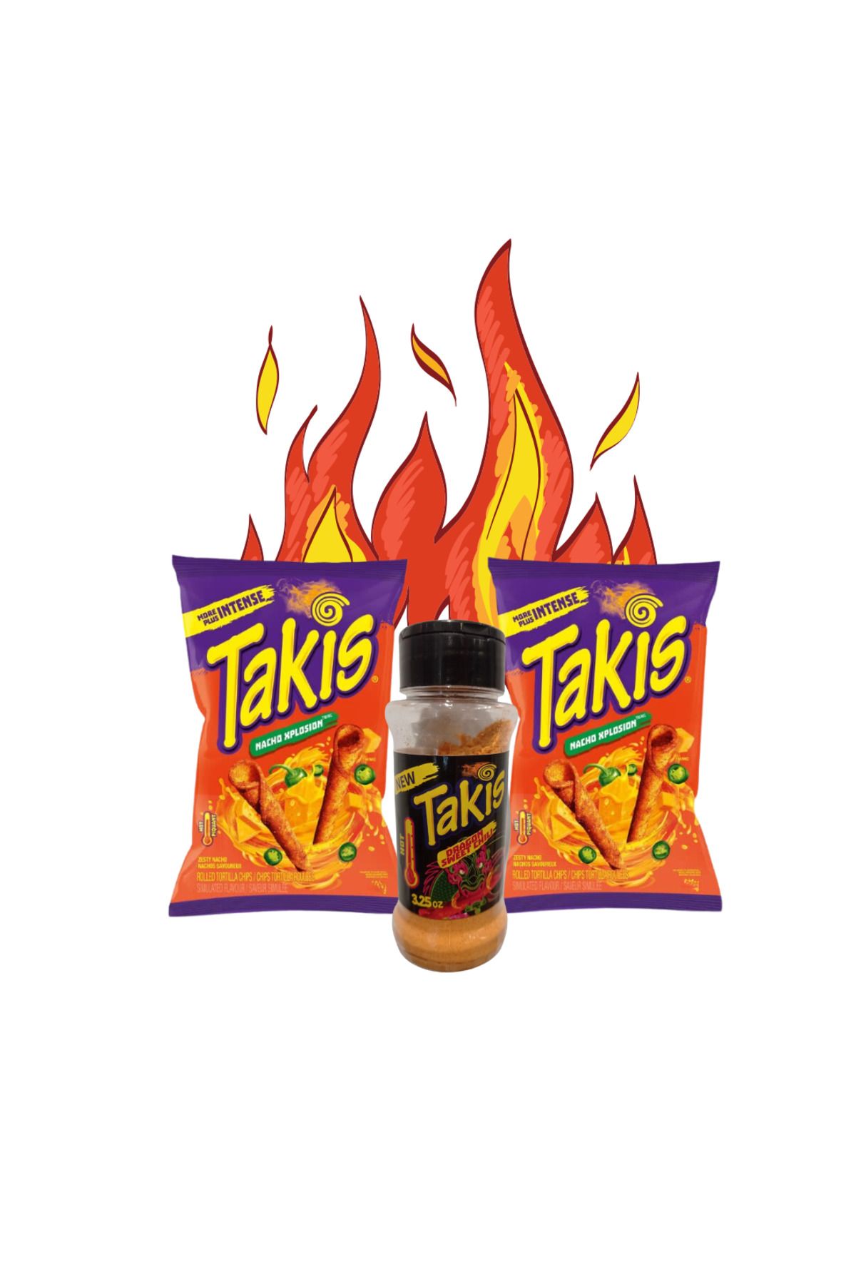 Takis Xplosion 56g ×2 adet , Dragon Sweet Chılı Chips Tozu 3.25 oz