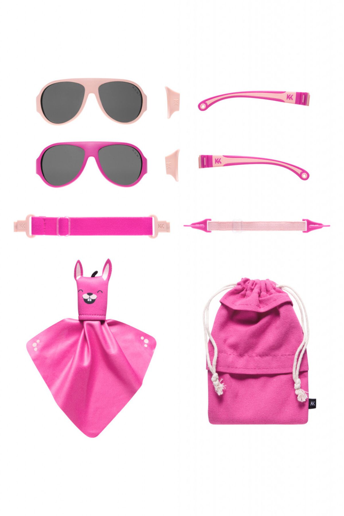 OEM Ochelari De Soare Pentru Copii Mokki Click & Change, Protectie Uv, Roz, 2-5 Ani, Set 2 Perechi Unisex - One Size