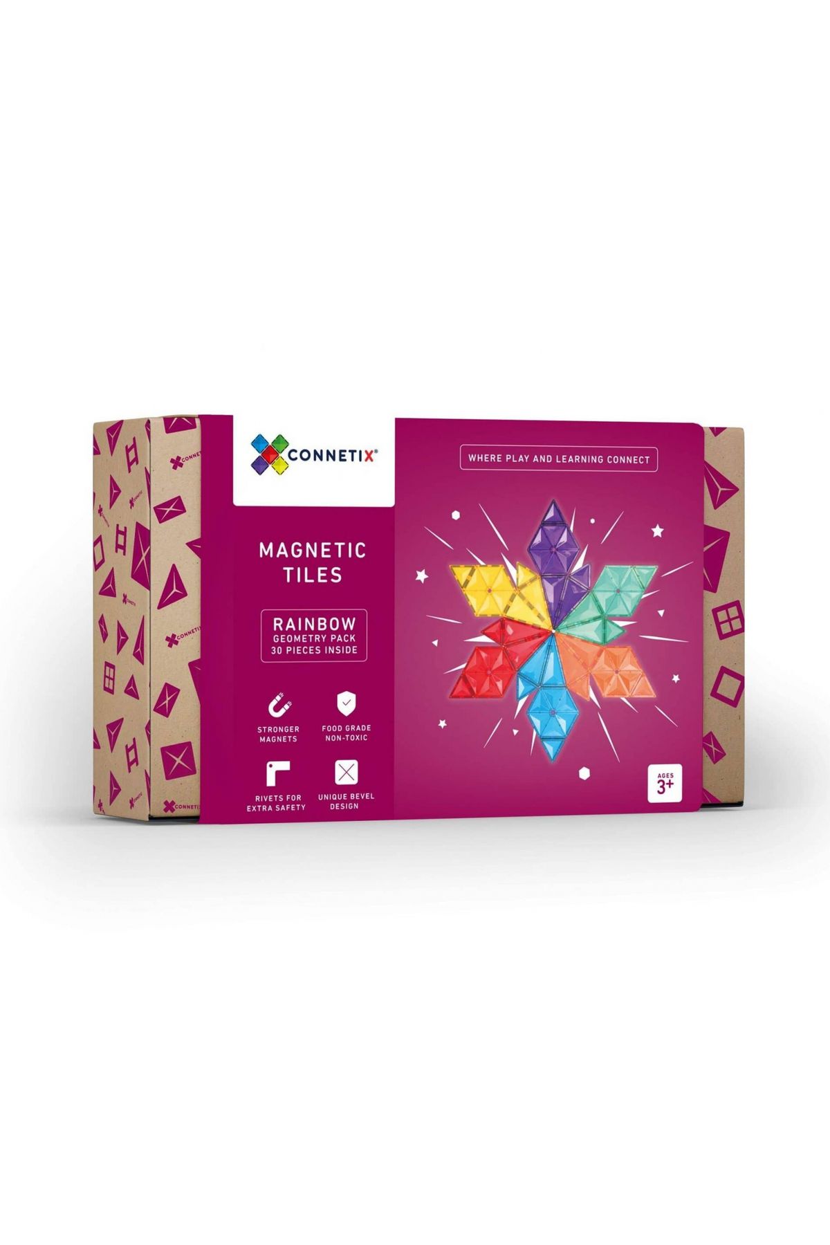 Connetix-Magnetic Tiles Set constructie magnetic, 30 piese forme geometrice 2