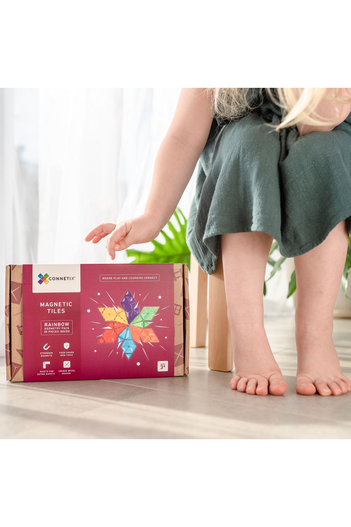Connetix-Magnetic Tiles Set constructie magnetic, 30 piese forme geometrice 7
