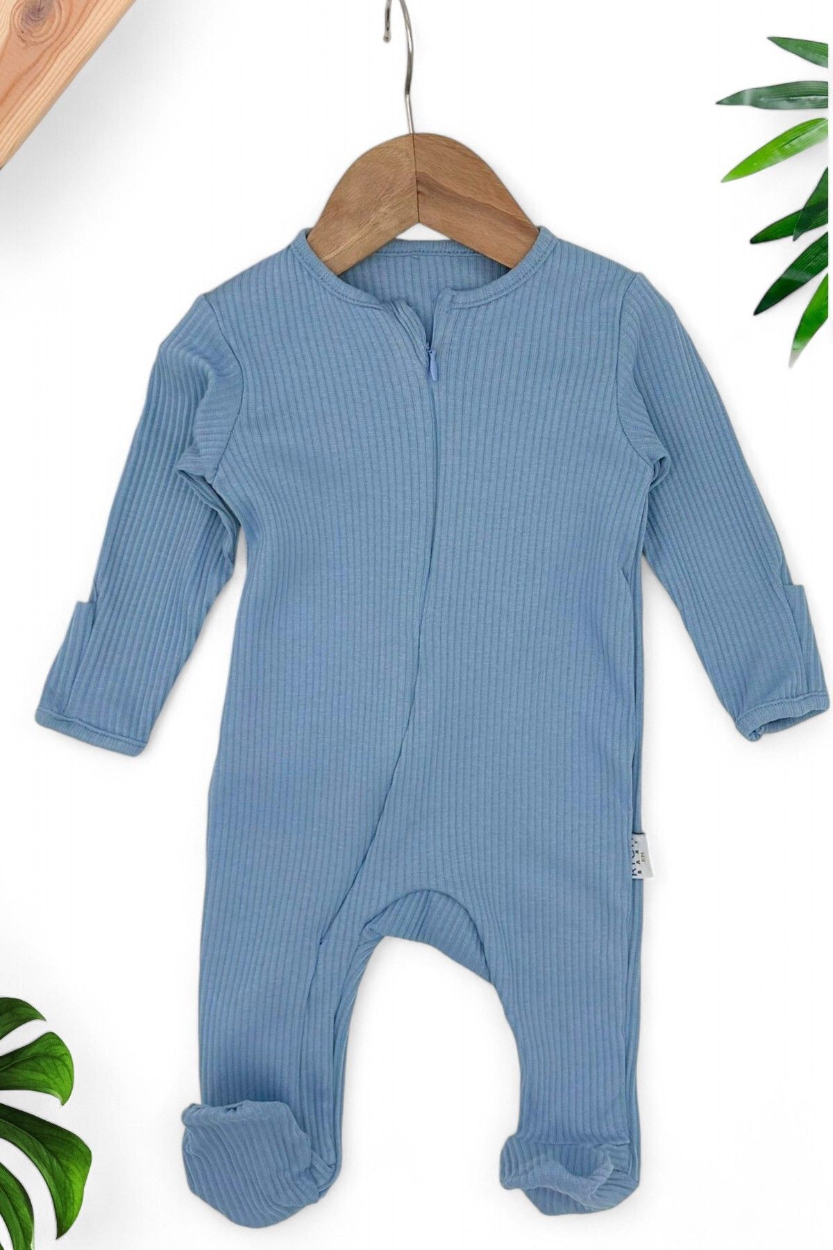 Ege Bebek-3-6-9-12 Months Baby Romper - Seasonal Jumpsuit with Fittings, Zipper and Gloves 1