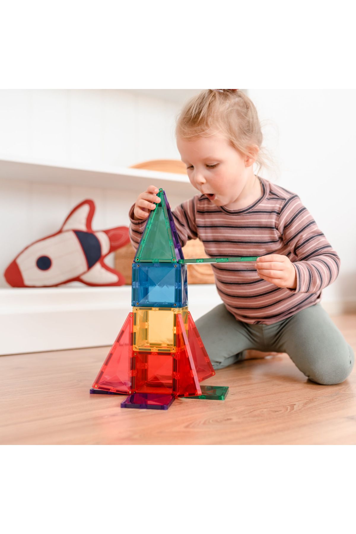 Connetix-Magnetic Tiles Set constructie magnetic, 60 piese, set de baza 8