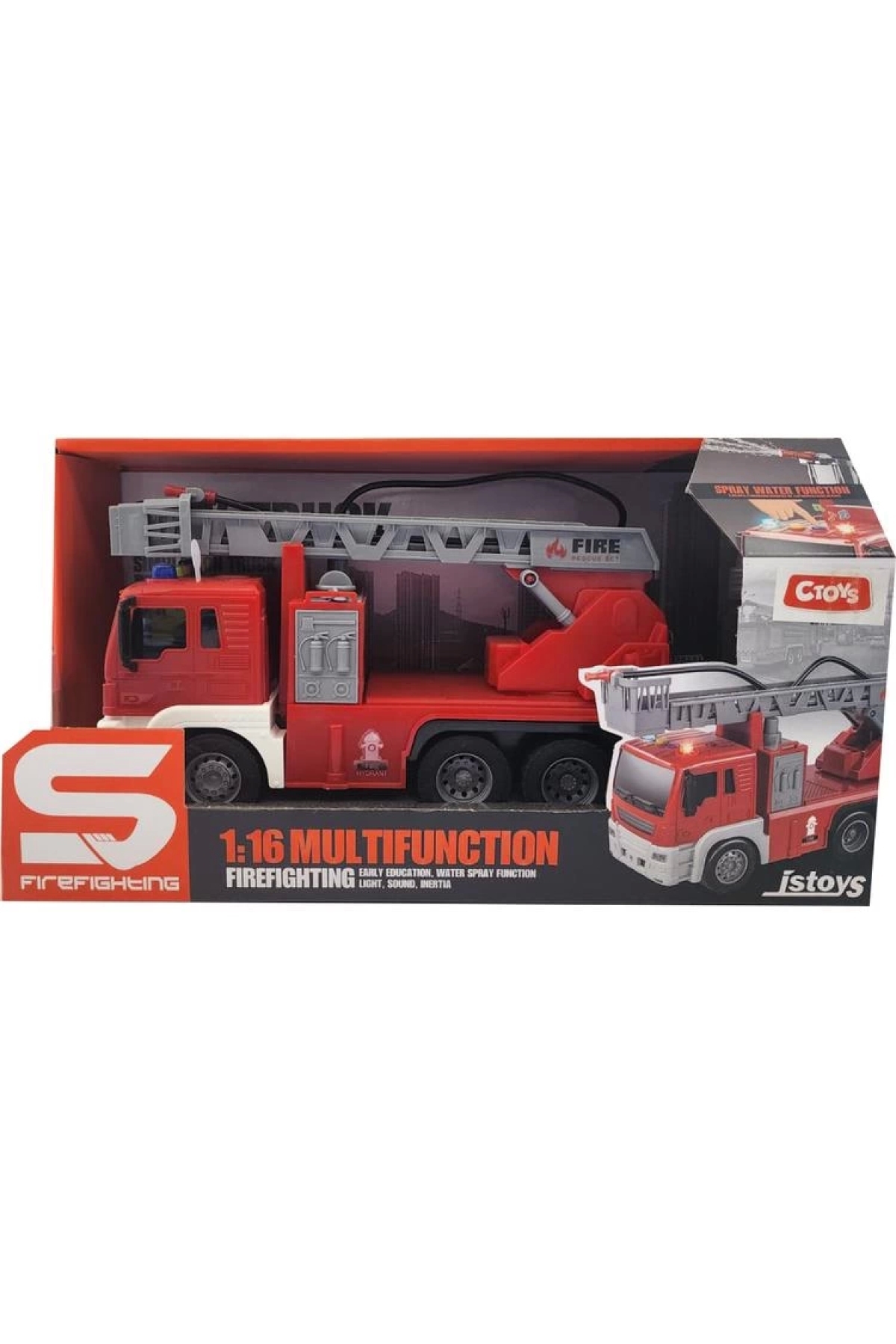 ctoy -JS109 FIRE FIGHTING PİLLİ IŞIKLI SESLİ SU ATAN İTFAİYE ARACI