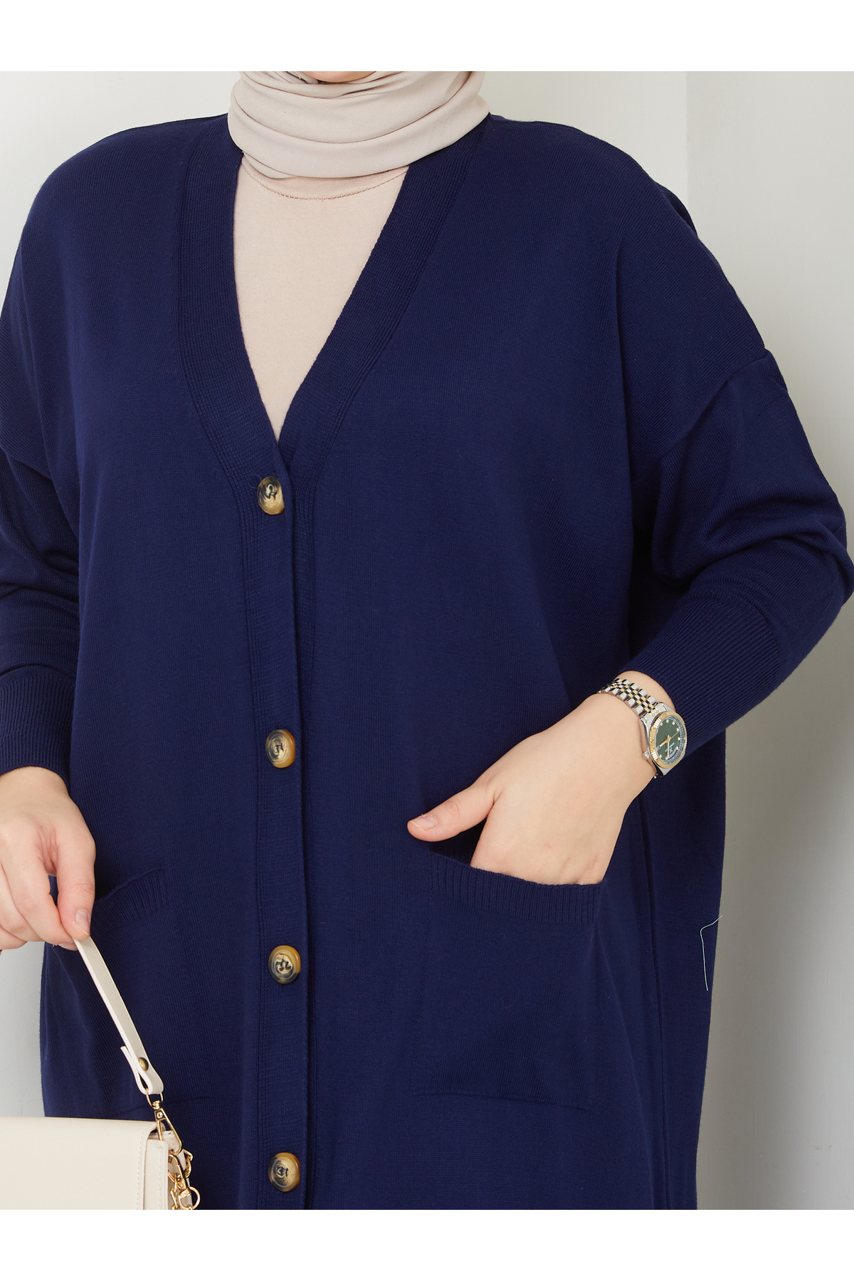 MODAMÜNASİP  Harika Yumuşacık Hafif Yarasa Kol Triko Hırka - Görsel 3