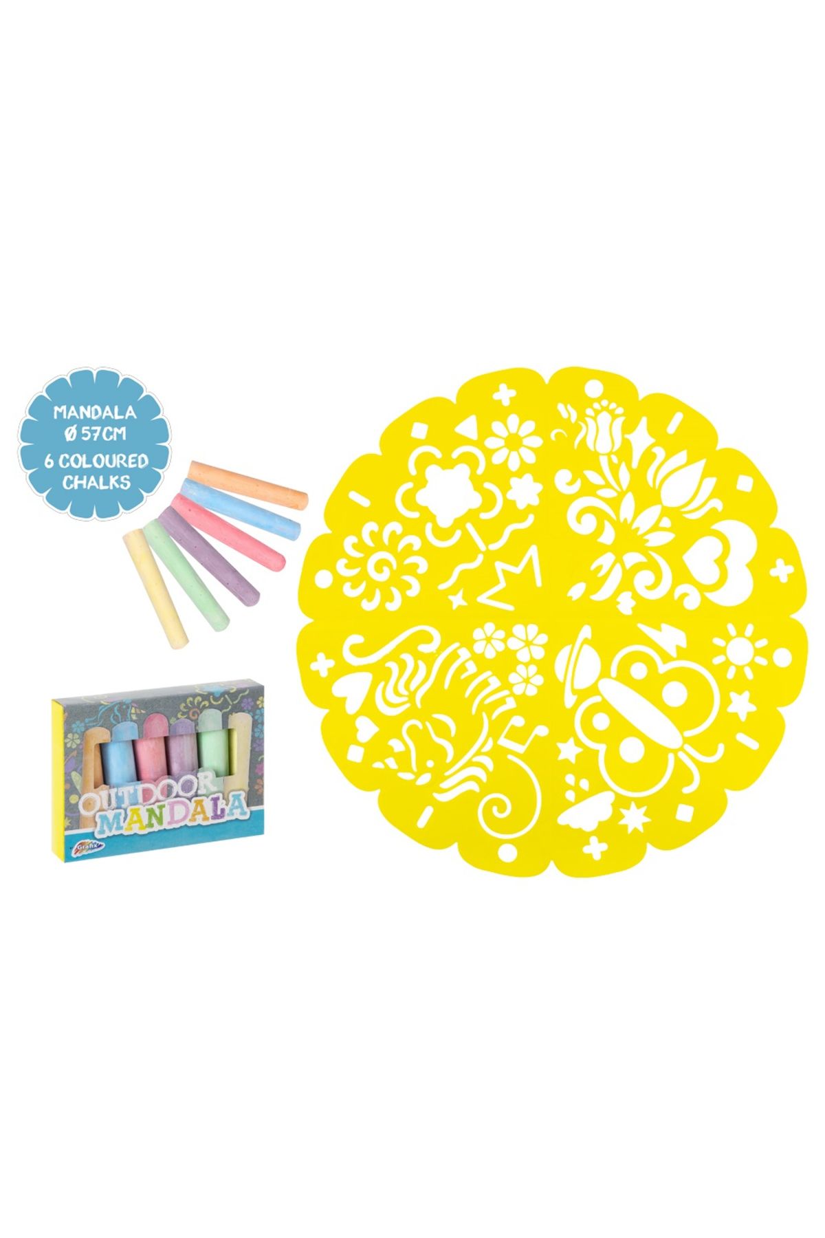 GRAFİX-Set DIY, cu sablon XXL si creta colorata de exterior, Mandala, Grafix 3