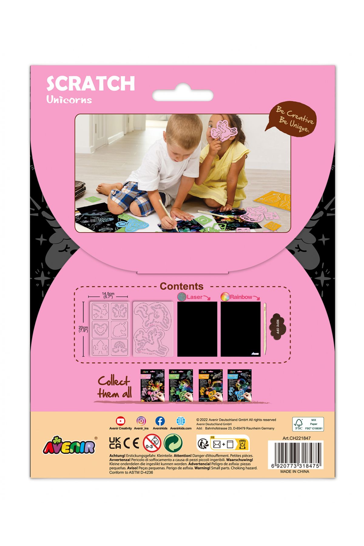 AVENİR-Scraper set with stencils - Unicorns 5