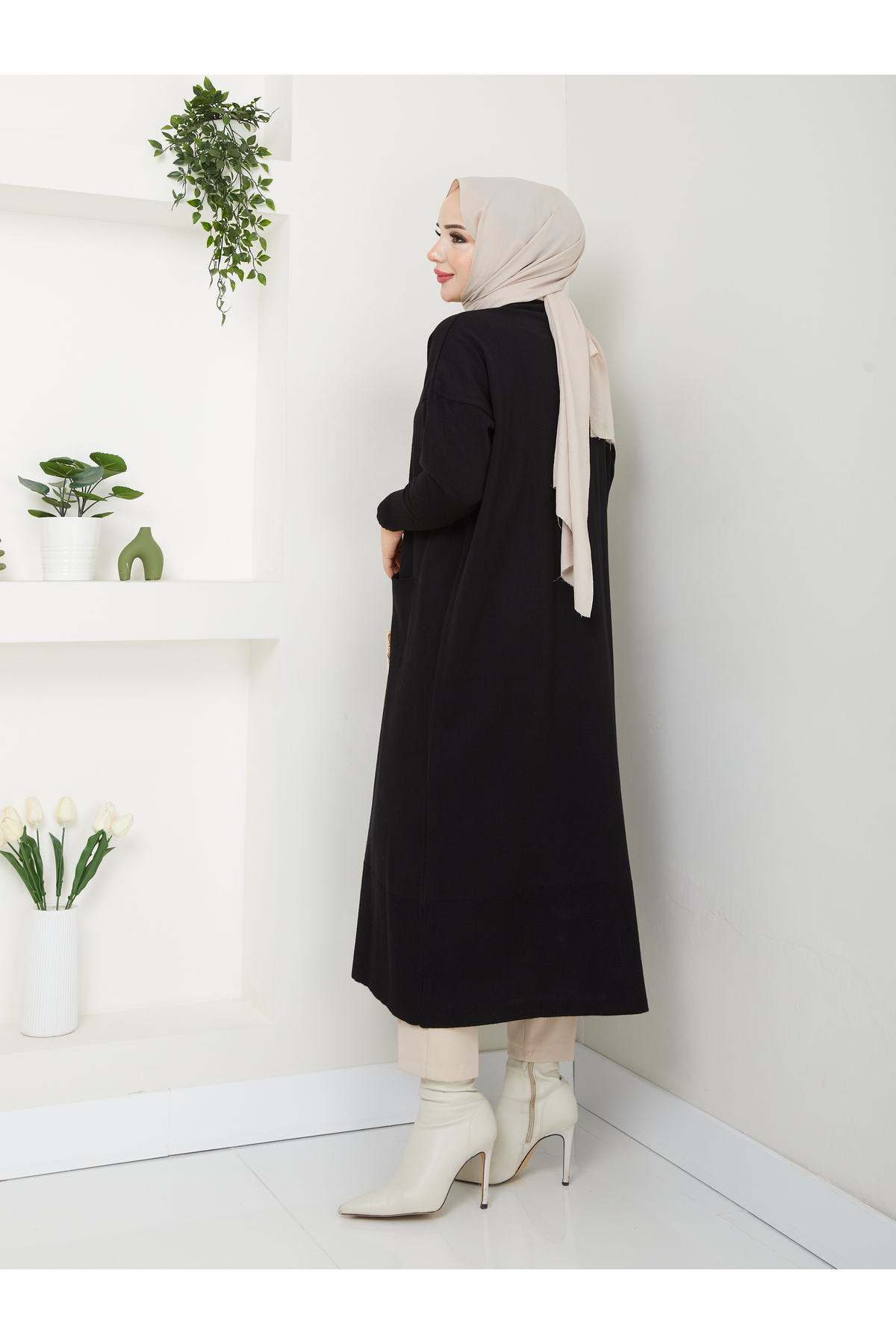 MODAMÜNASİP  Harika Yumuşacık Hafif Yarasa Kol Triko Hırka - Görsel 7