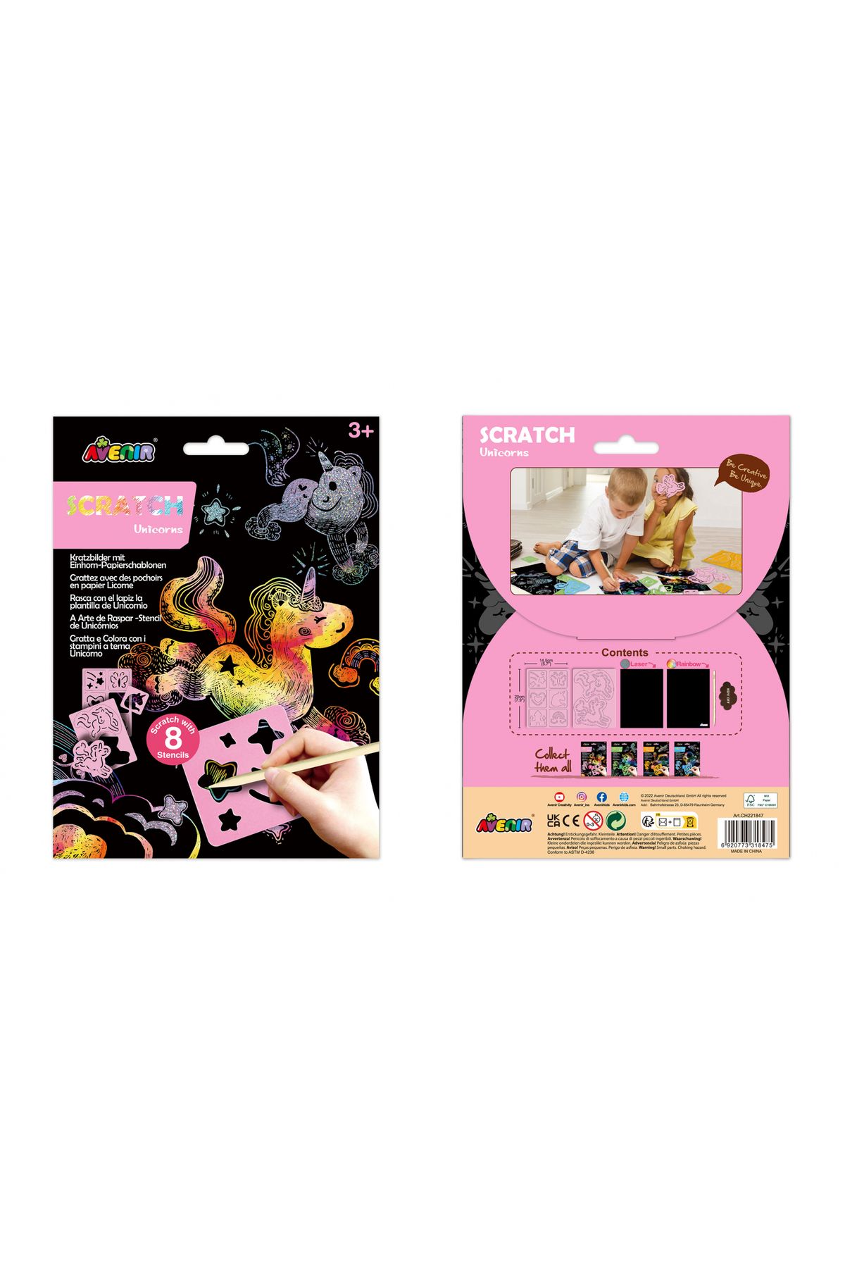 AVENİR-Scraper set with stencils - Unicorns 6
