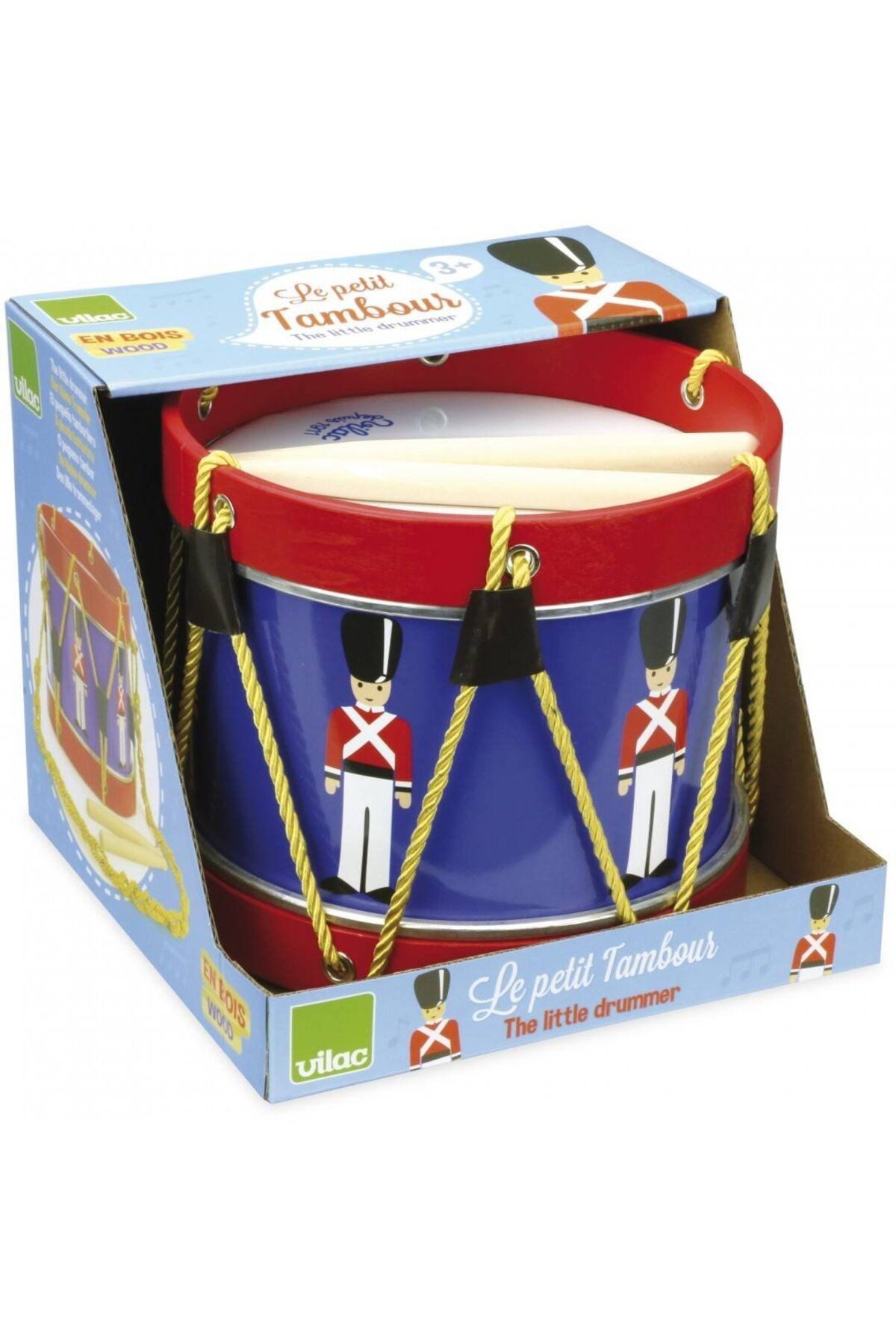 Vilac-Drum with braided string and sticks 2