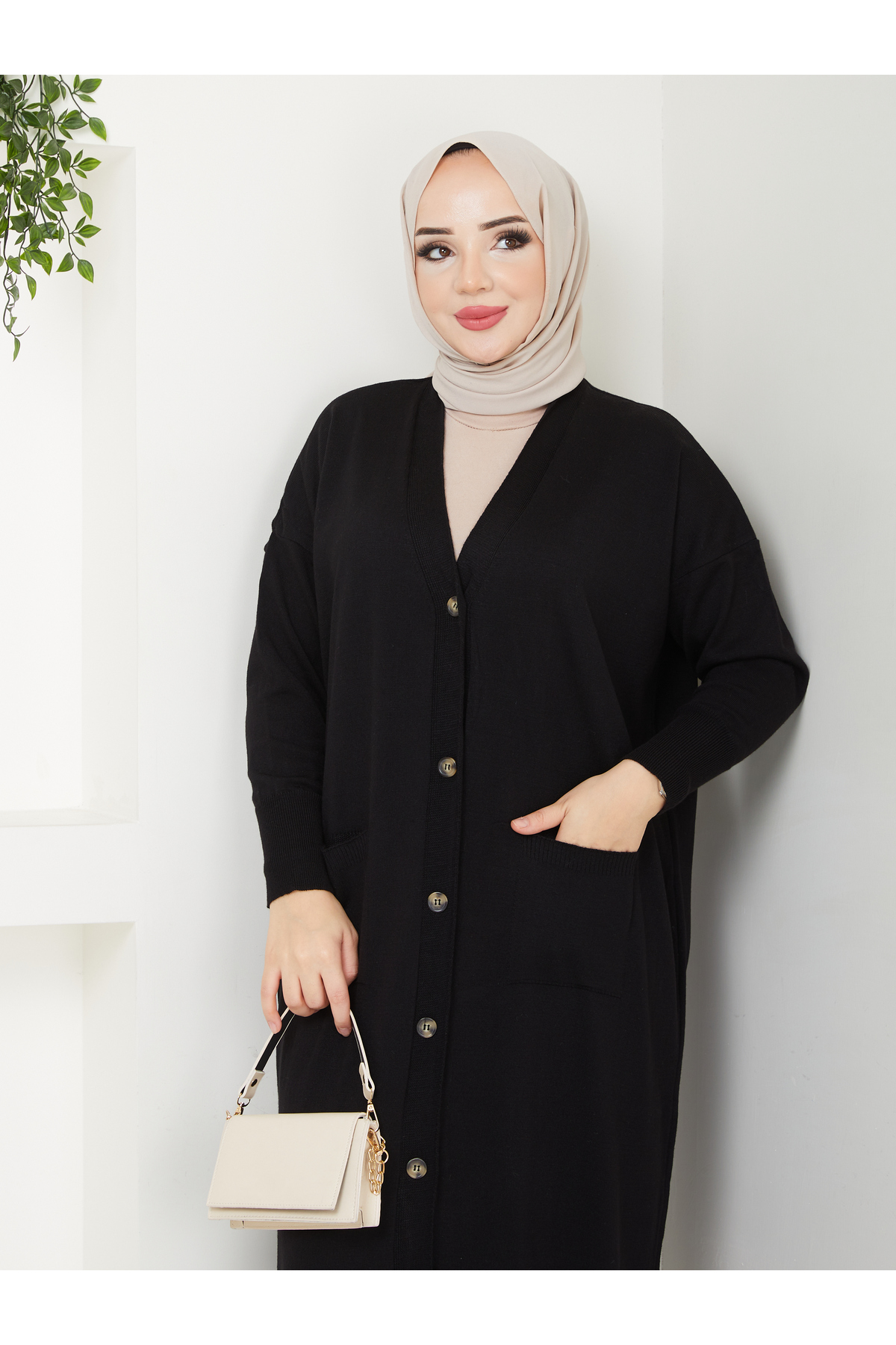 MODAMÜNASİP  Harika Yumuşacık Hafif Yarasa Kol Triko Hırka - Görsel 2