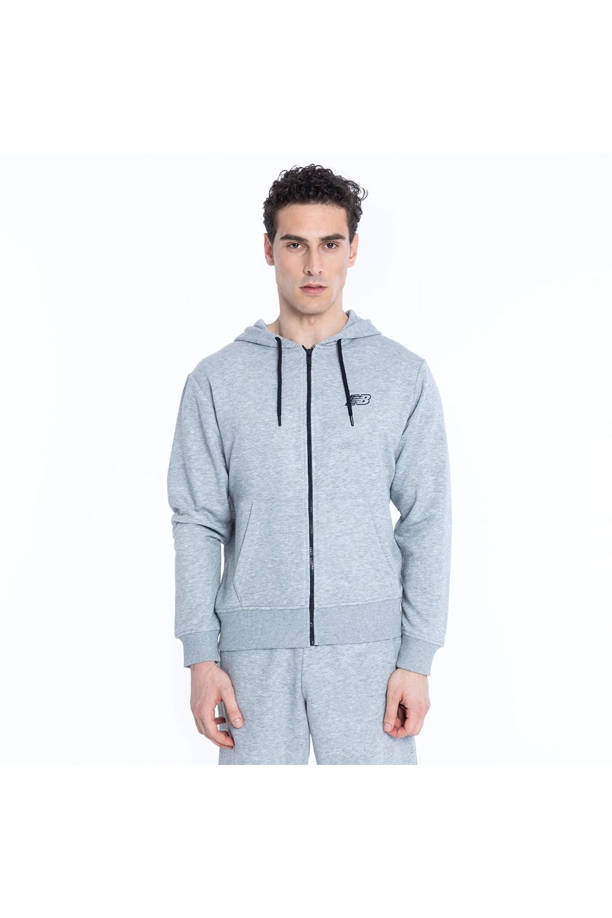 New Balance-Men's Lifestyle Nb Hooded Sweatshirt - Gray Mnh1318-ag 2