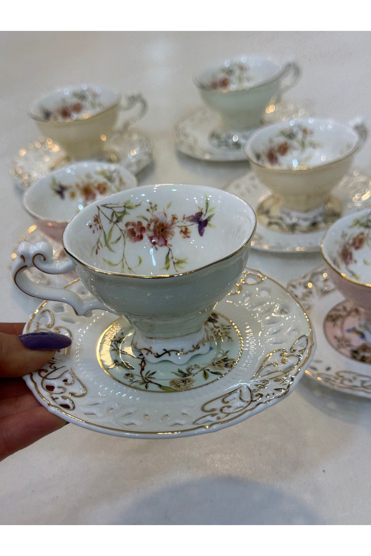 hediye ESTERHOMEDECOR 6 kişilik porselen kahve fincan takımı - Fiyatı ...
