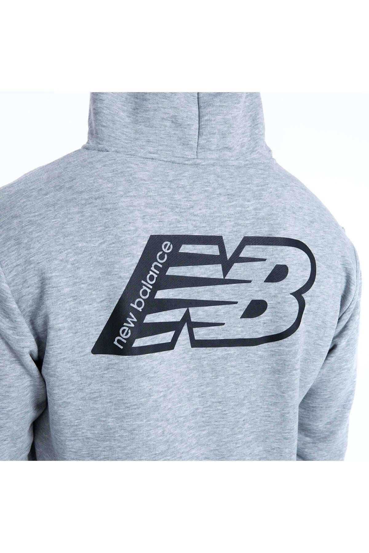 New Balance-Men's Lifestyle Nb Hooded Sweatshirt - Gray Mnh1318-ag 6