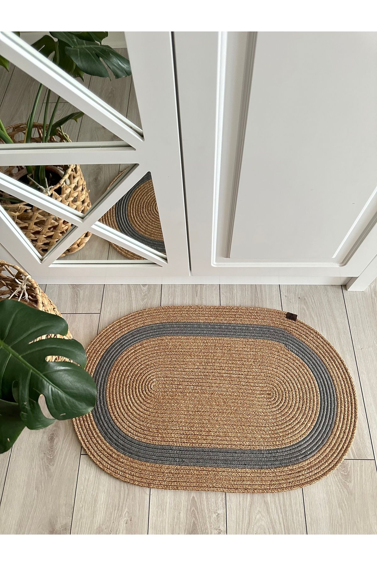 ERSU AHAT HOME DESİGN EA-Wicker Patterned Jute Mat - Door, Bathroom, Balcony Carpet 2