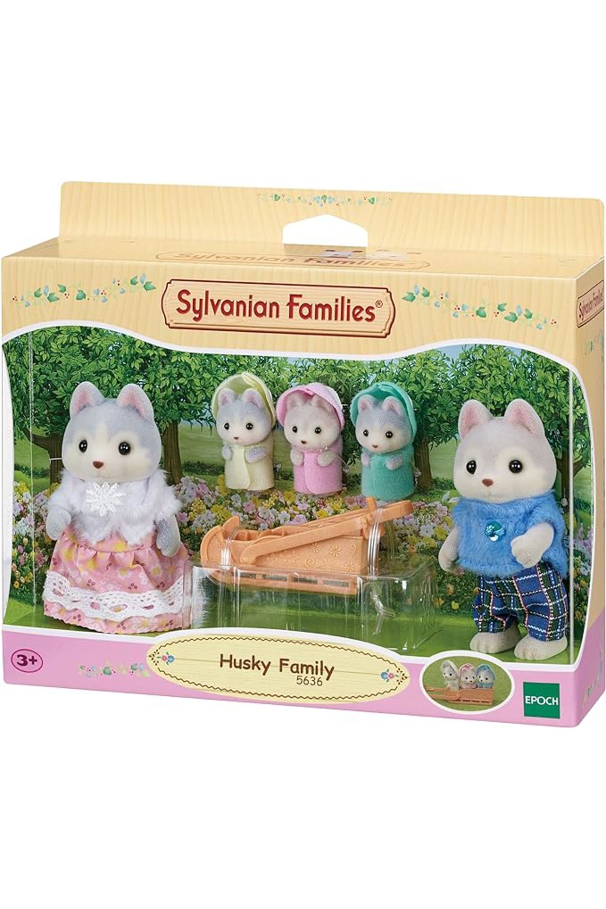 Epoch Figurina Sylvanian Families - Familia Catelusilor Husky - One Size