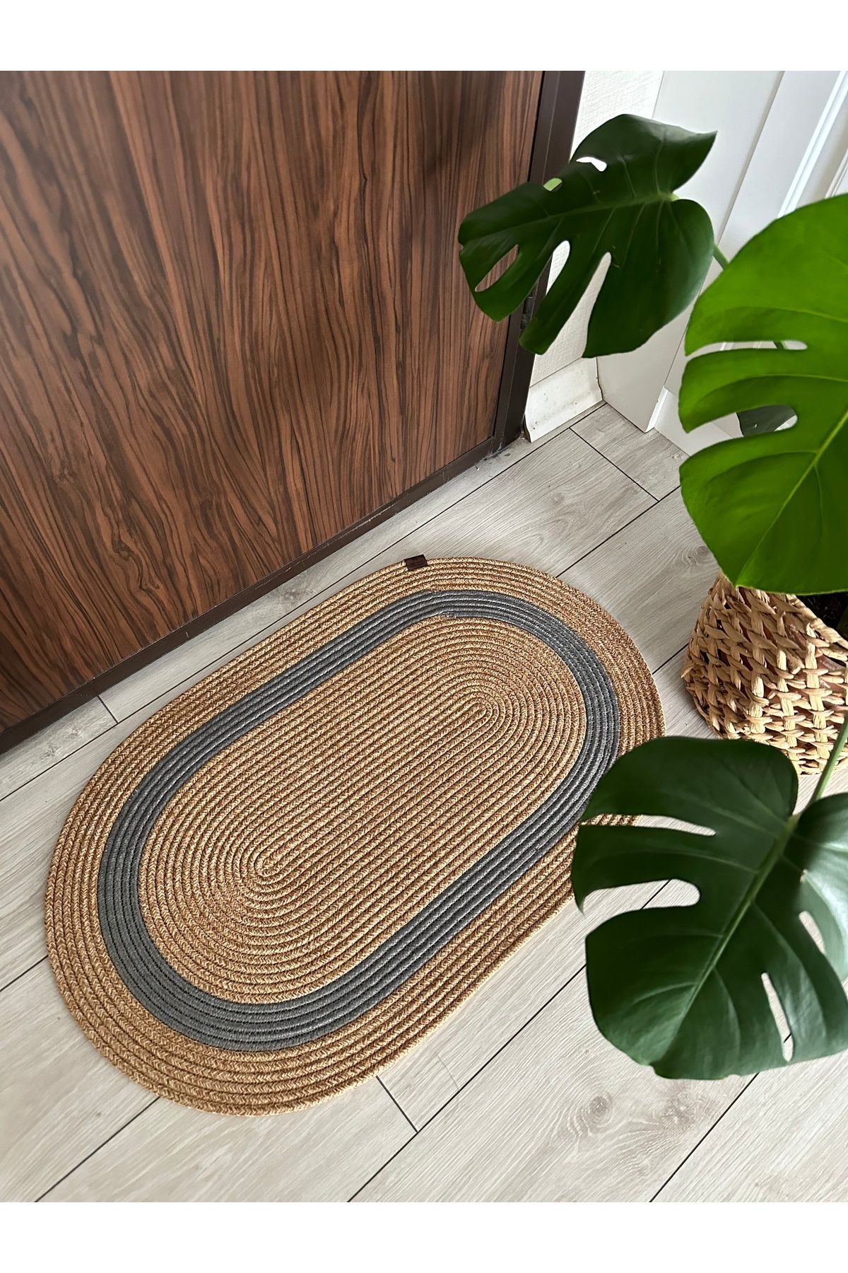 ERSU AHAT HOME DESİGN EA-Wicker Patterned Jute Mat - Door, Bathroom, Balcony Carpet 4