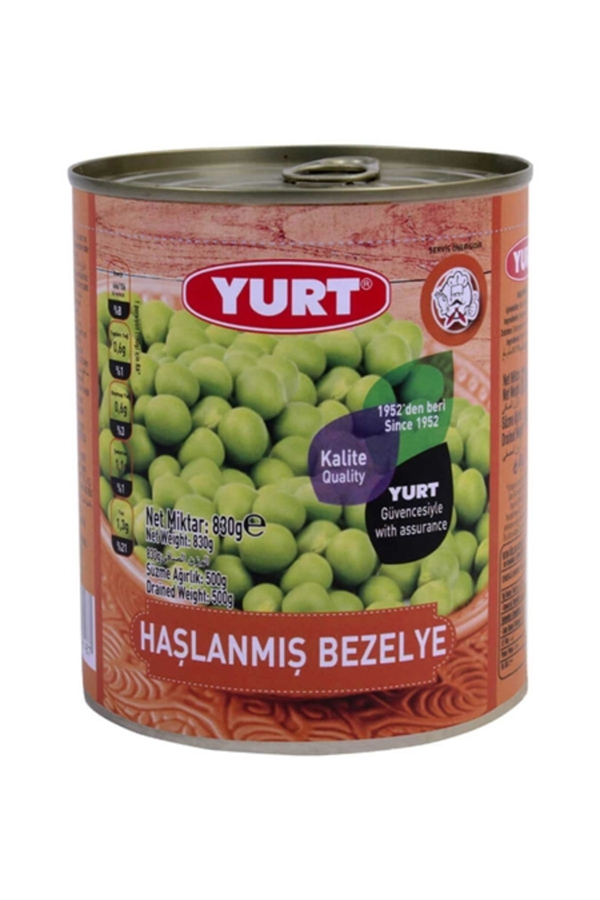 Yurt Haşlanmış Bezelye 800 gr