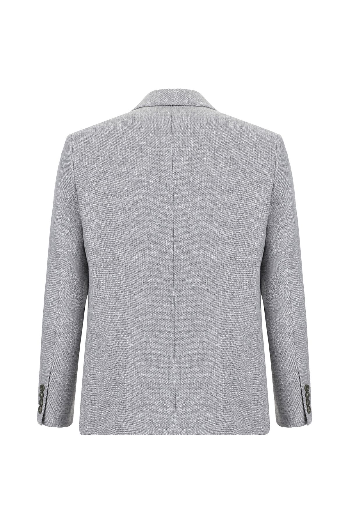 Kiğılı-Comfortable Cut Patterned Linen Jacket - Relax Fit 2