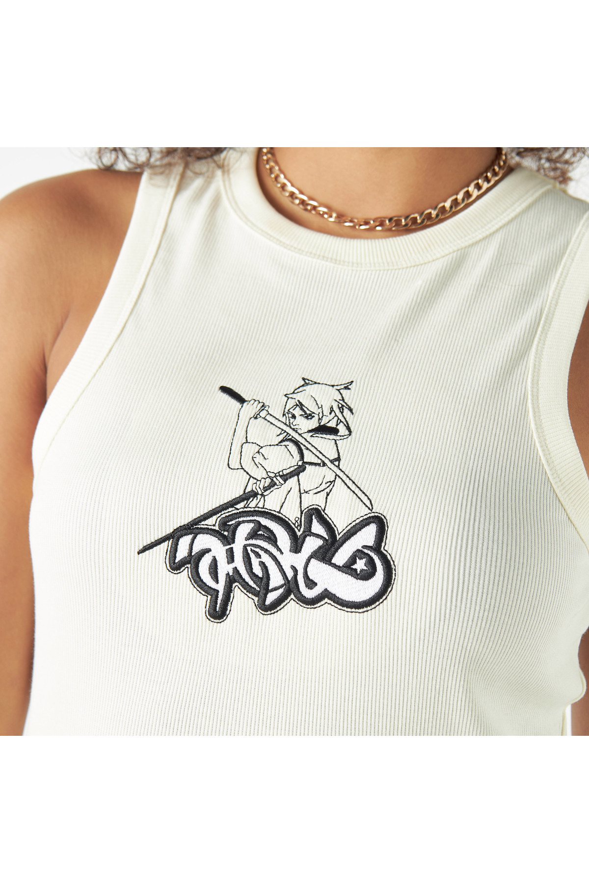 SP Characters-Anime Print Sleeveless Tank Top with Crew Neck 4