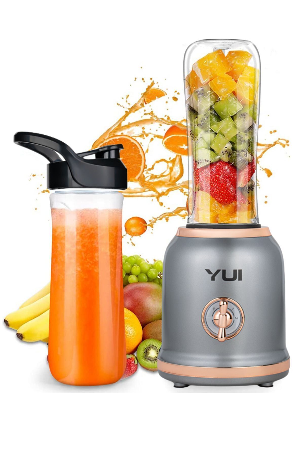 Yui-Personal Blender Set - M18 (450 ml Glass Jar with Handle, 600 ml Smoothie Cup, 180 ml Coffee Grinder) 3