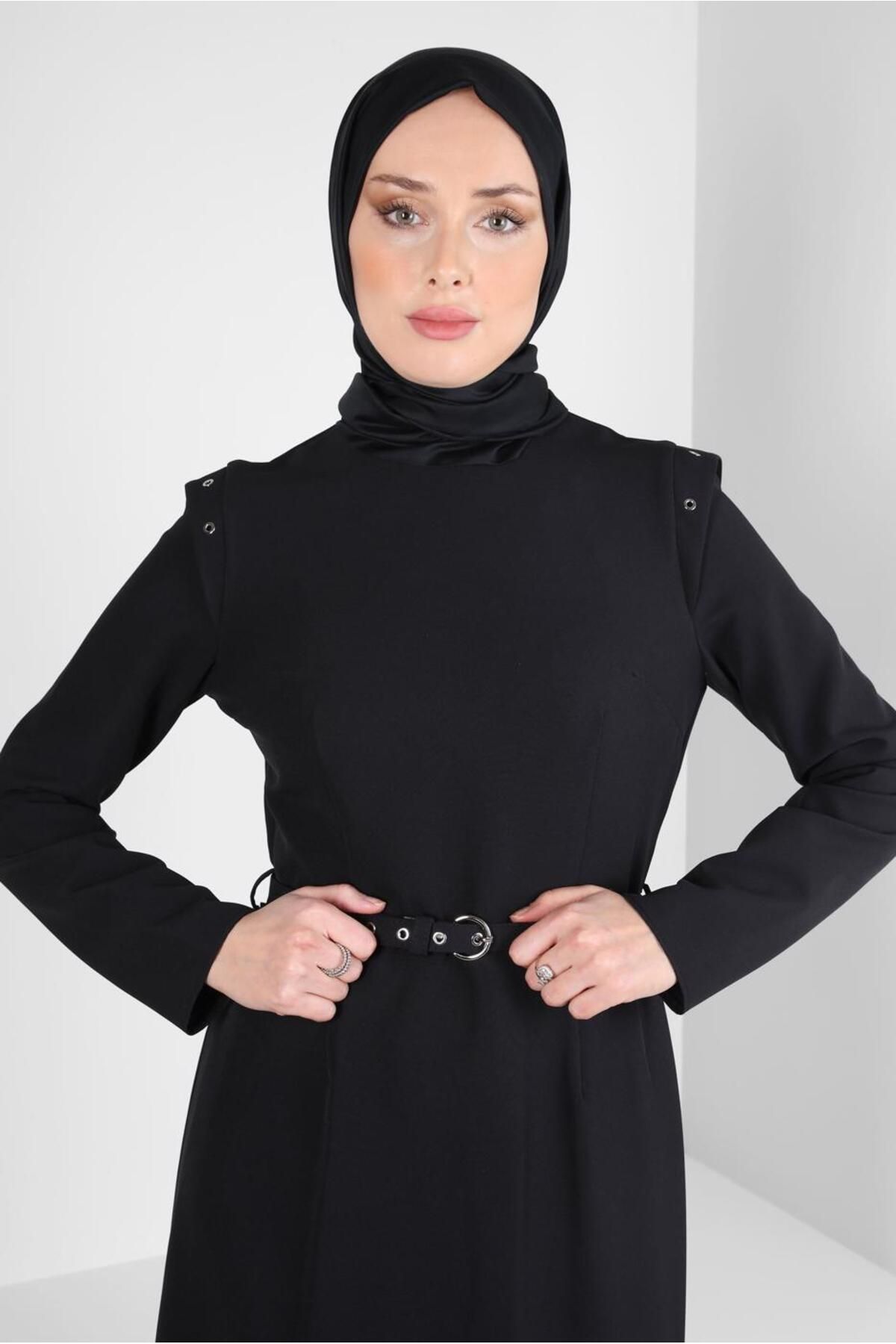 لباس کمربند مشکی 44298 Alvina